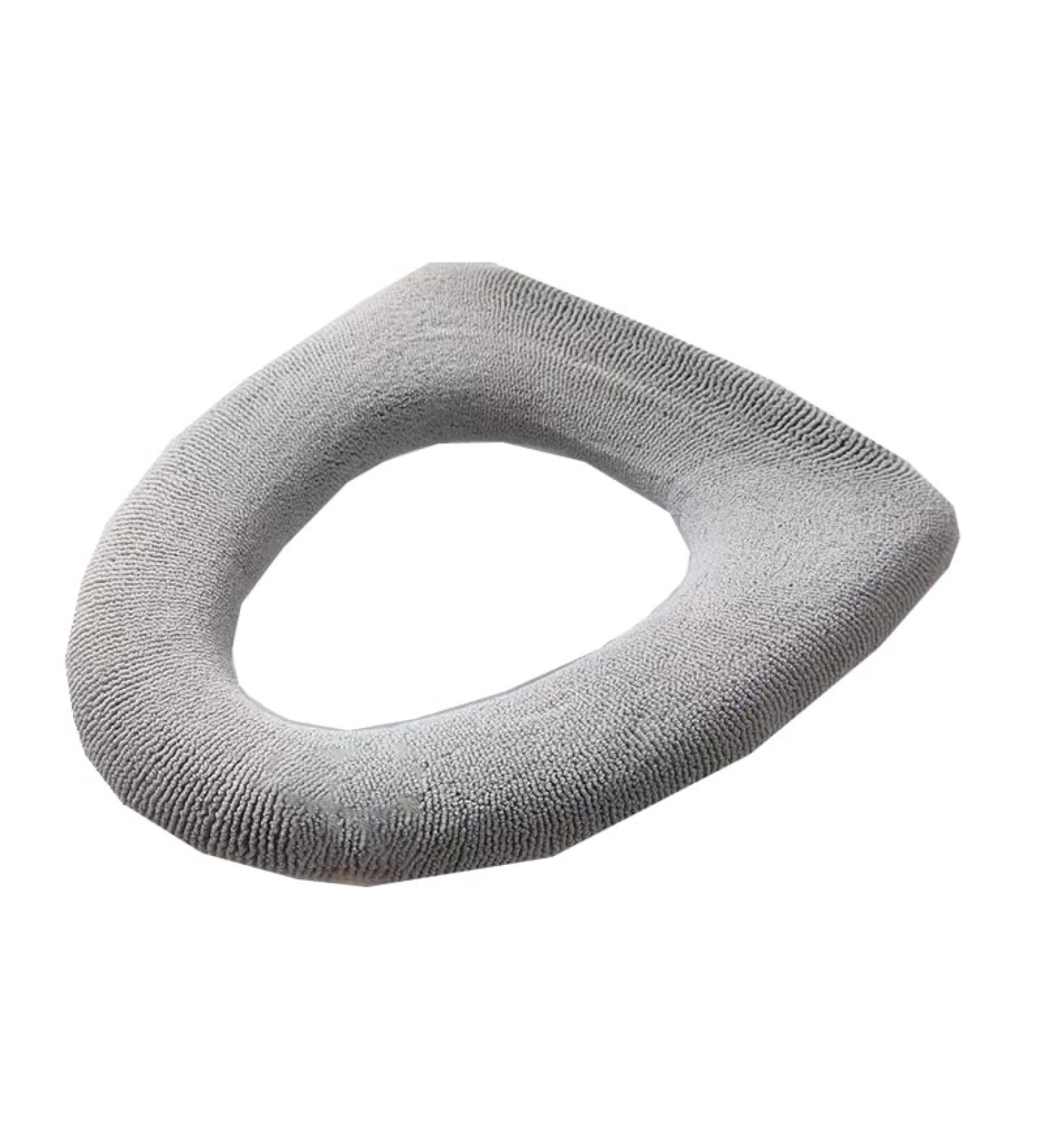 Soft, Thick & Washable Grey Toilet Seat Cover Pad for Bathroom - Buy Online on GoSupps.com