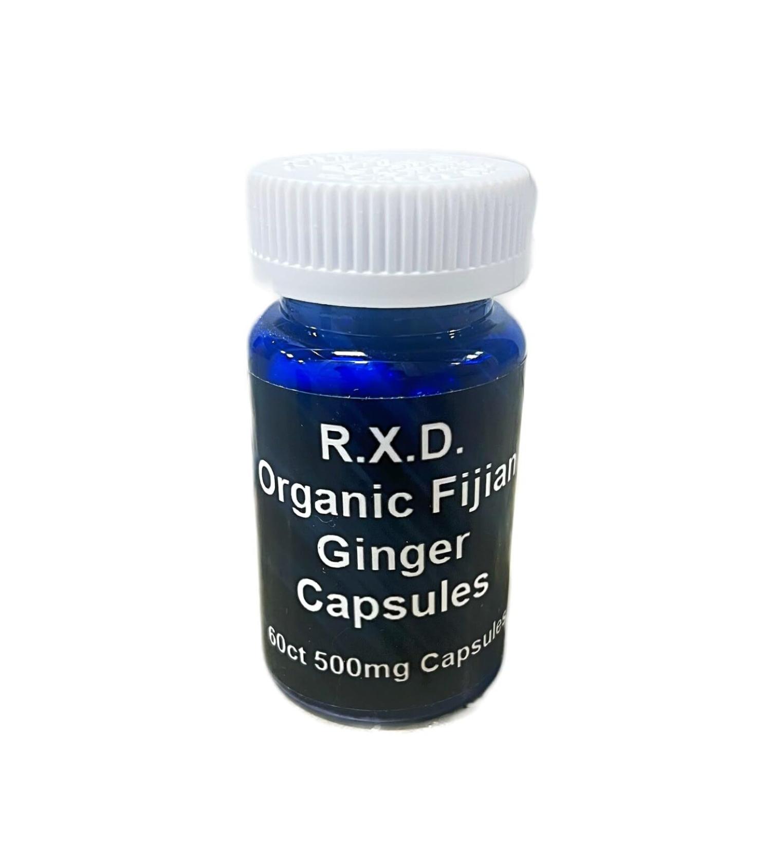 Organic Fijian Ginger 60ct Capsules. 500mg caps
