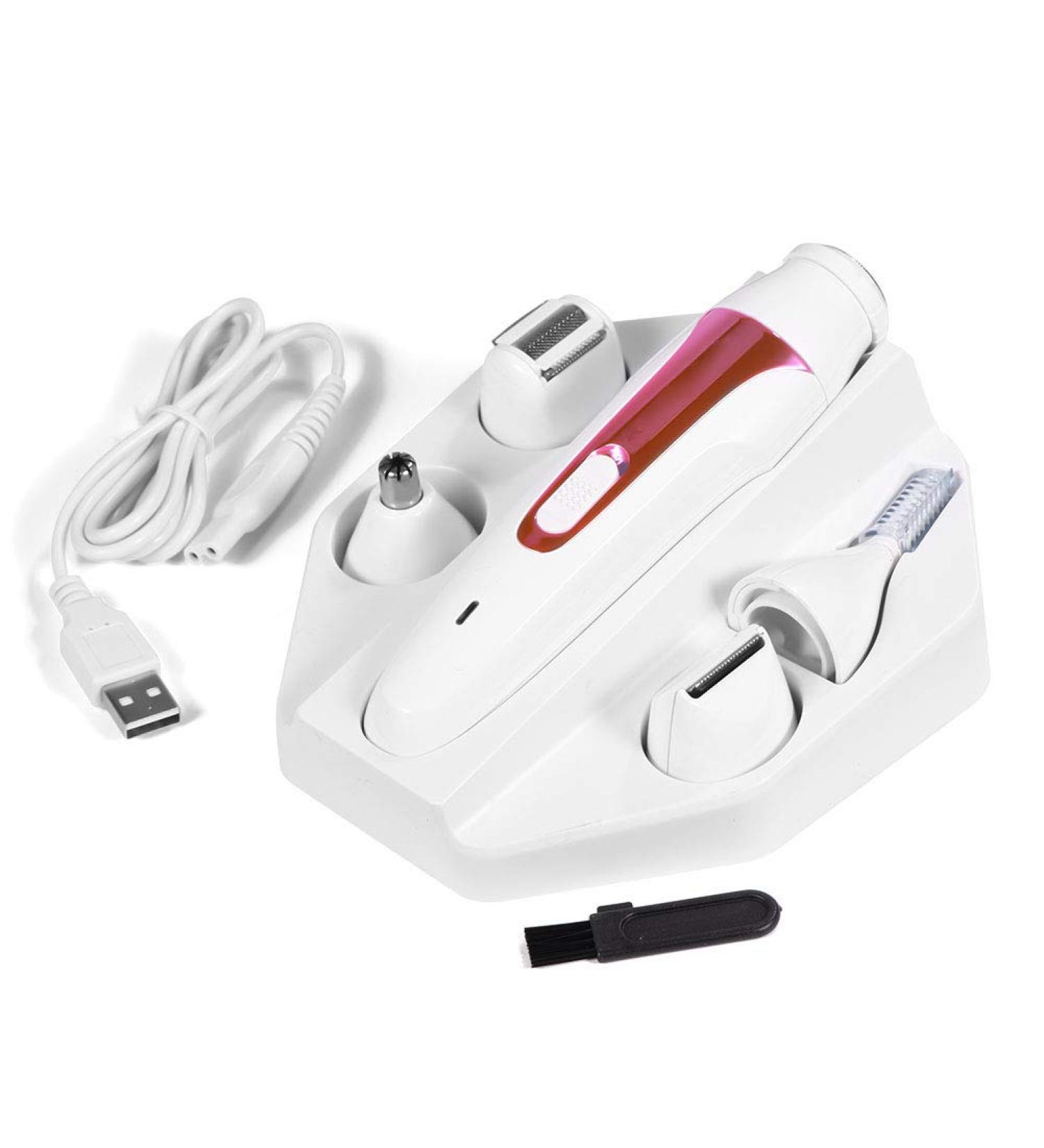 5-in-1 Facial Hair Remover & Eyebrow Trimmer - Electric Hair Removal Epilator for Women | Pink Beauty Tool - Buy Online on GoSupps.com