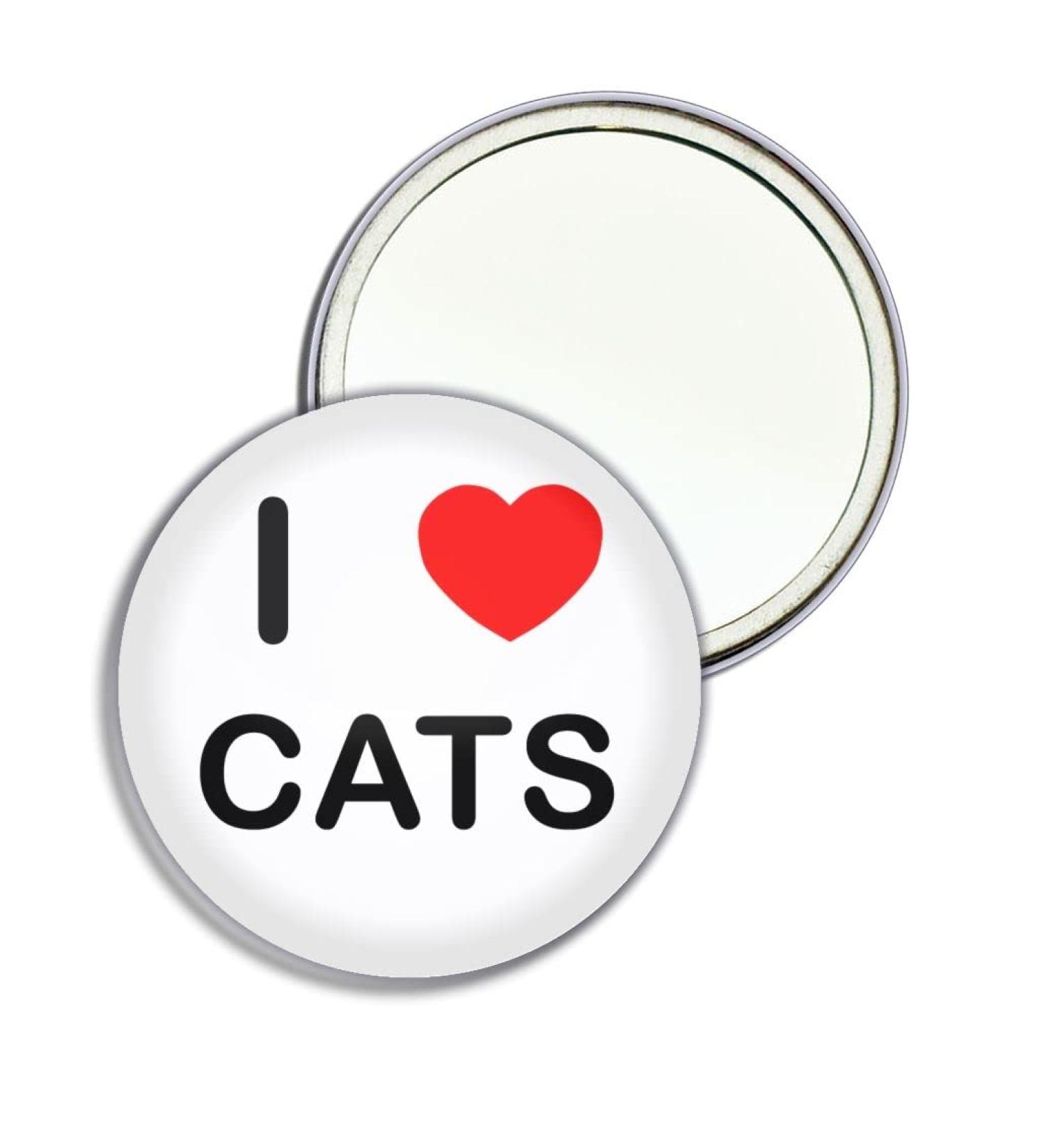 I Love Cats - 55mm Round Compact Mirror - Buy Online on GoSupps.com