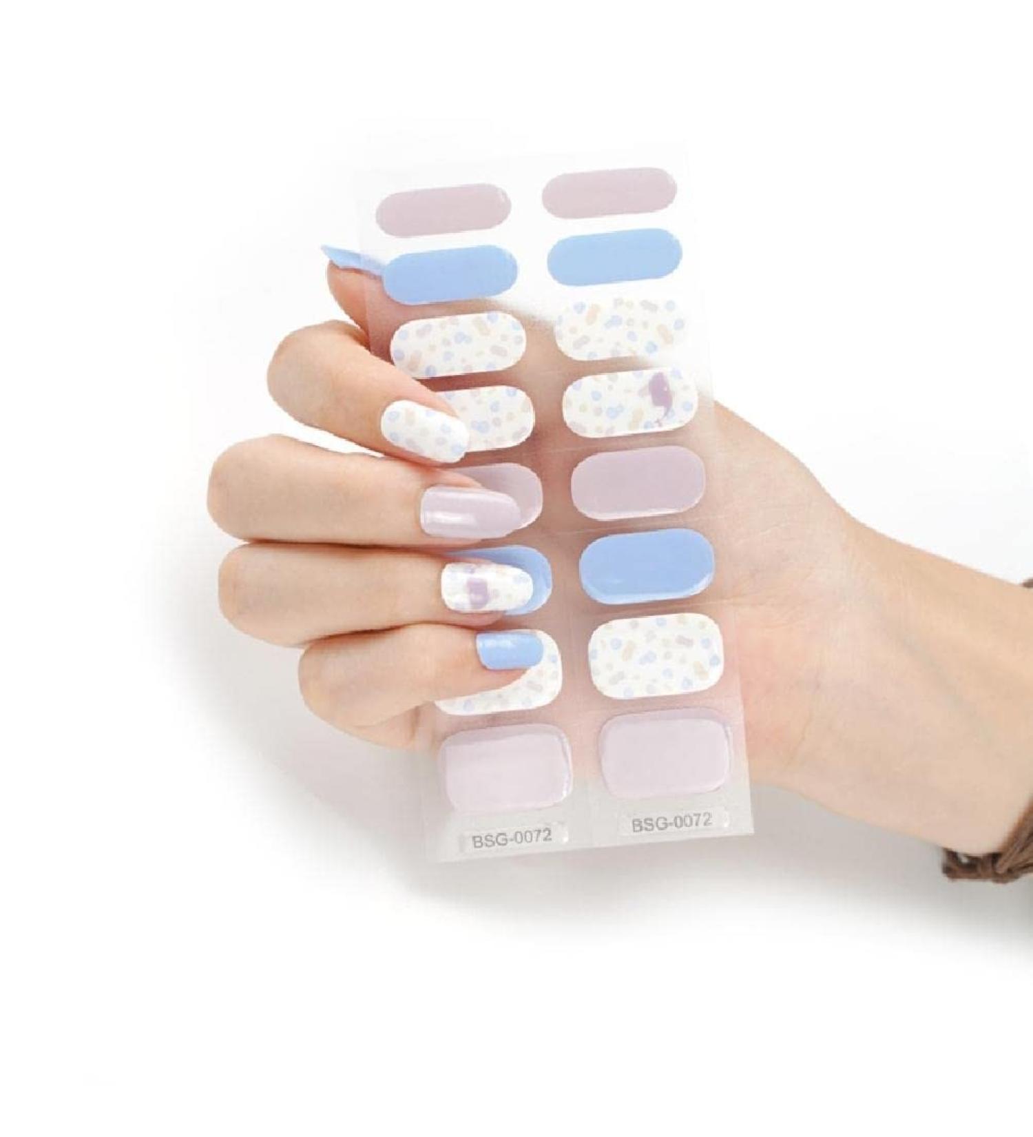 Semi-cured Gel Nail Sticker UV/LED Lamp Required Gel Nail Polish Wrap Fashion Design Gel Nail Art Stickers for Women Winter Autumn 0072 - Buy Online on GoSupps.com