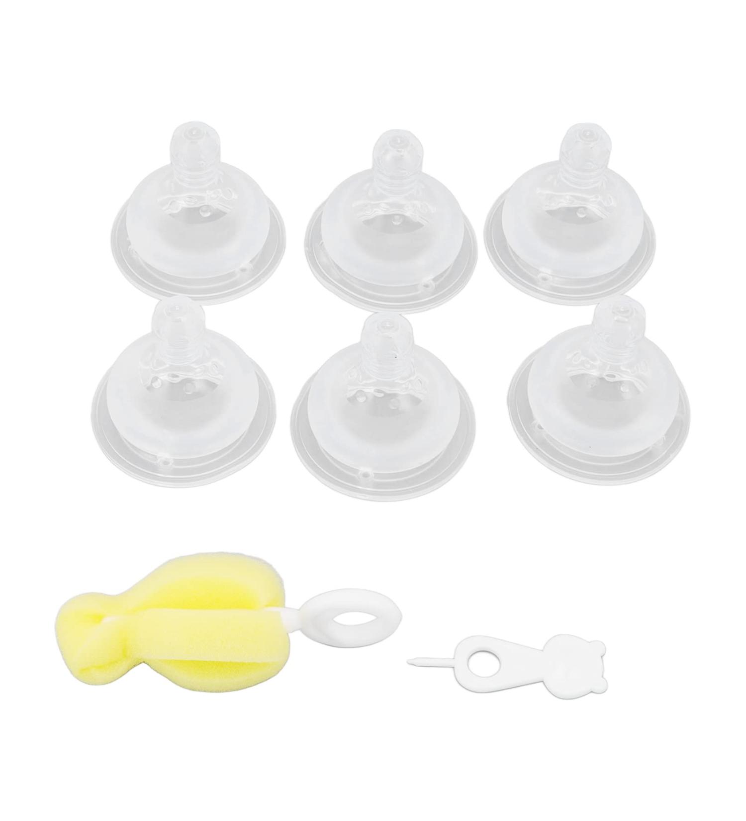 6 Leak-Proof Silicone Baby Bottle Pacifier Replacements - Safe & Soft Nibble-Baby Feeding Equipment - Buy Online on GoSupps.com