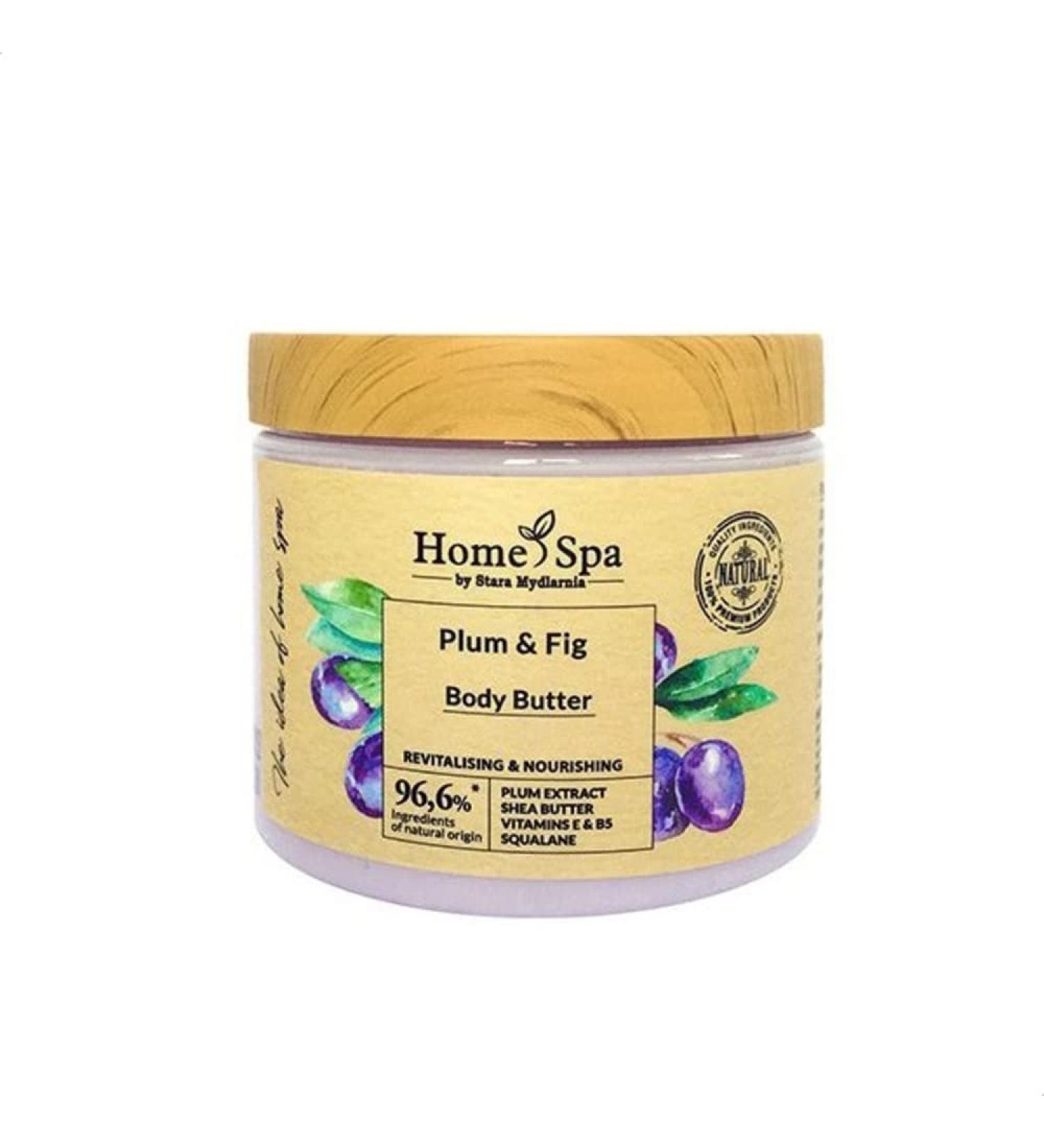 Stara Mydlarnia Body Butter Plum and Fig 200mL Natural 96.6% - Moisturizing Body Care Naturally Tailored to Your Skin Nourishing Body Care Perfect for Skin