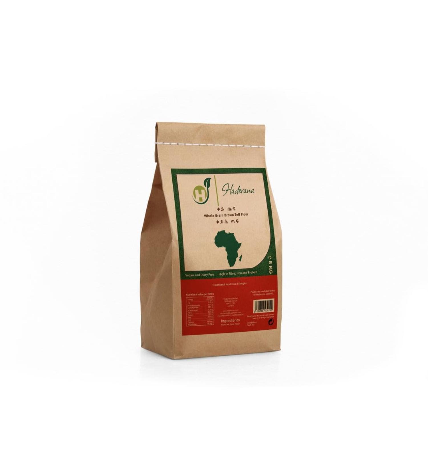 Whole Grain Brown Teff High in Fibre iron Gluten free healthy baking (5Kg Bag) - Buy Online on GoSupps.com