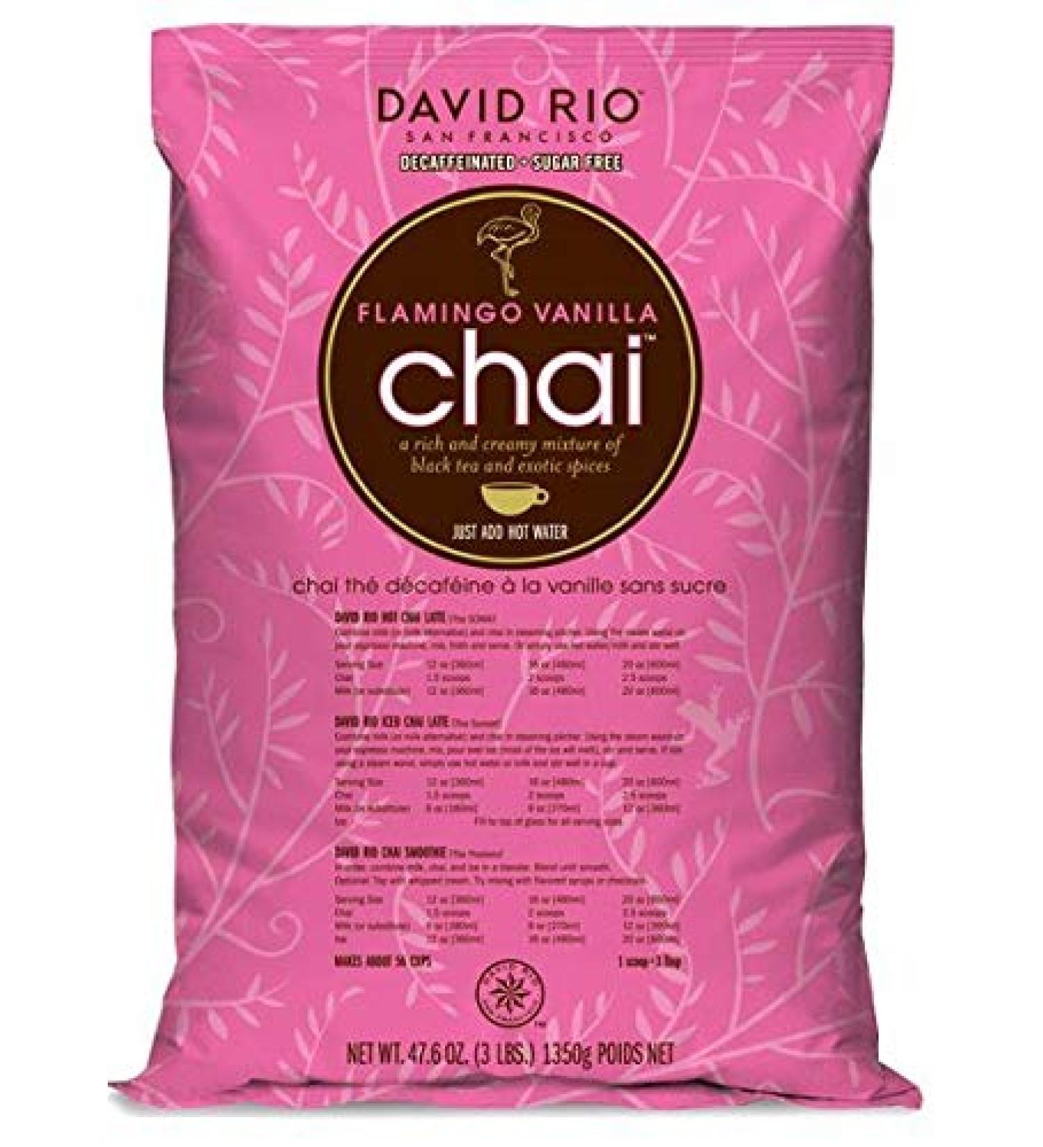 David Rio Flamingo Chai Refill Bag 1350g - Gourmet Chai Tea for International Shipping - Buy Online on GoSupps.com