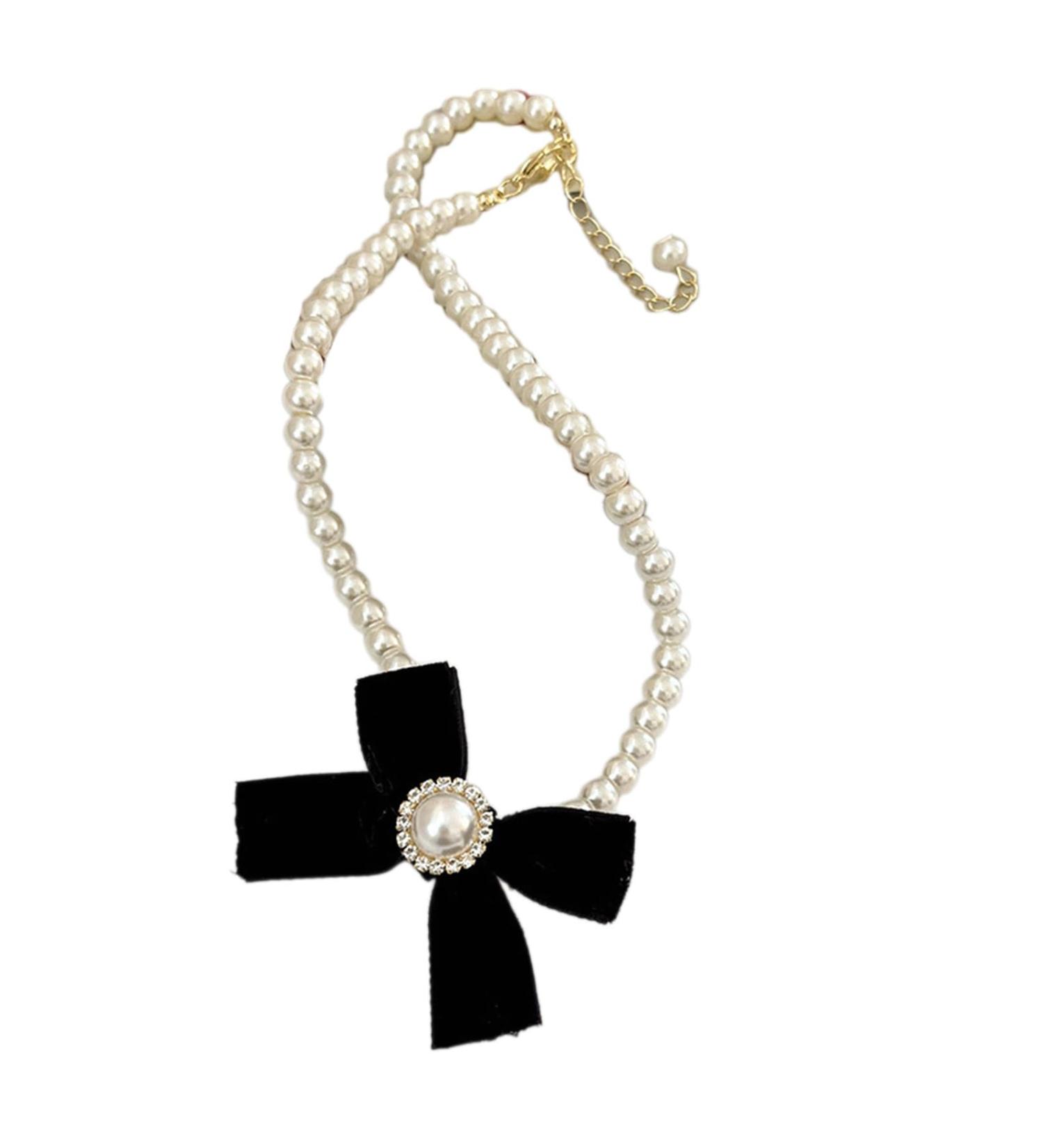 Vsilay Lianxue Elegant Bowknot Pendant Necklace - Long-lasting Imitation Pearls for Fashion Outfits - International Shipping Available - Buy Online on GoSupps.com