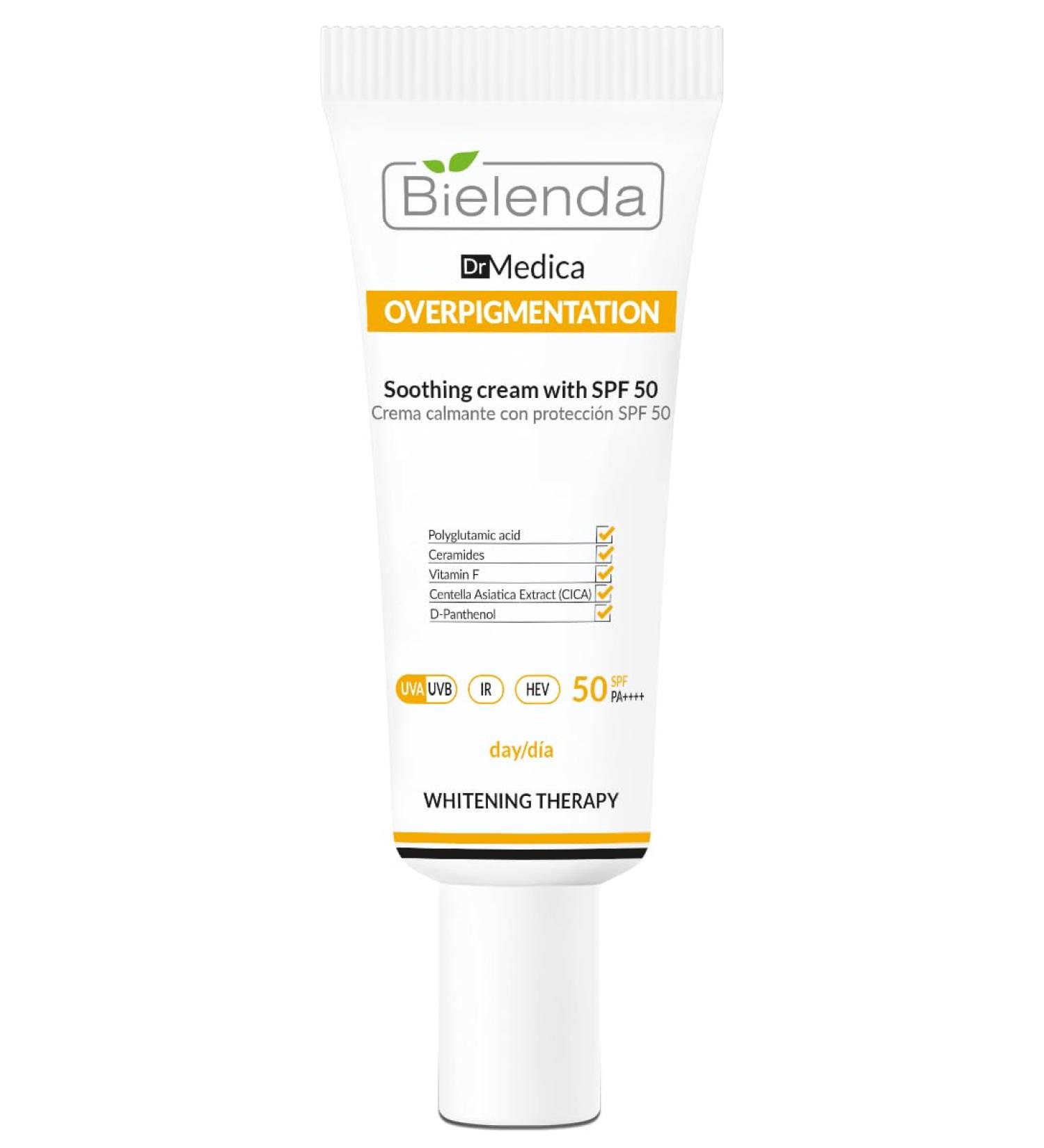 Bielenda Dr Medica Overpigmentation Soothing Cream with SPF 50 for the day 50 ml - Buy Online on GoSupps.com