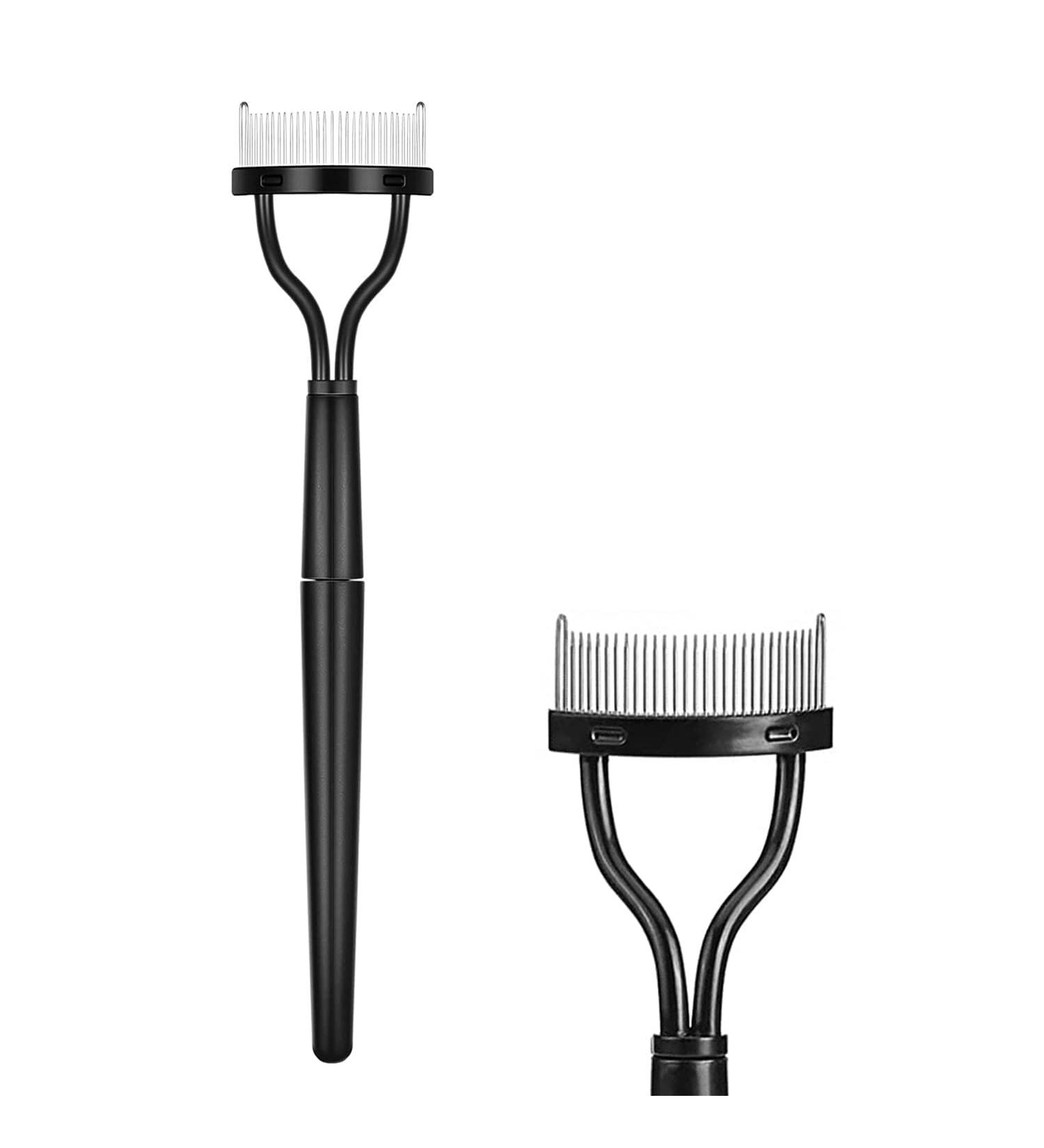 Eyelash Brush Eyelash Comb Eyebrow Brush Eyelash Separator Mascara Applicator Eyelash Definer with Comb Cover Designed Cosmetic Brushes Tool/51 Black - Buy Online on GoSupps.com