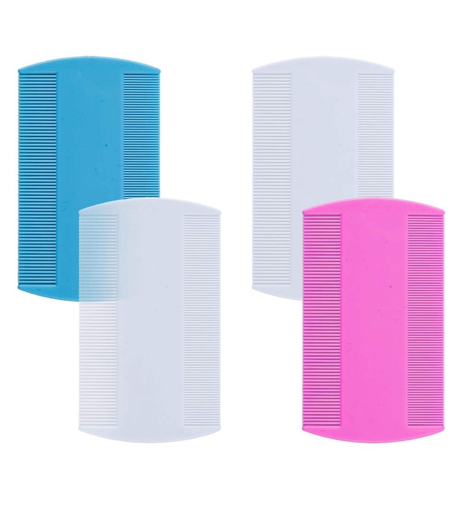 Lot de 4 peignes lentes double face peignes multicolores double face pour poils pais d tection de t te en plastique peignes cheveux fins pour animaux de compagnie enfants et adultes - Buy Online on GoSupps.com