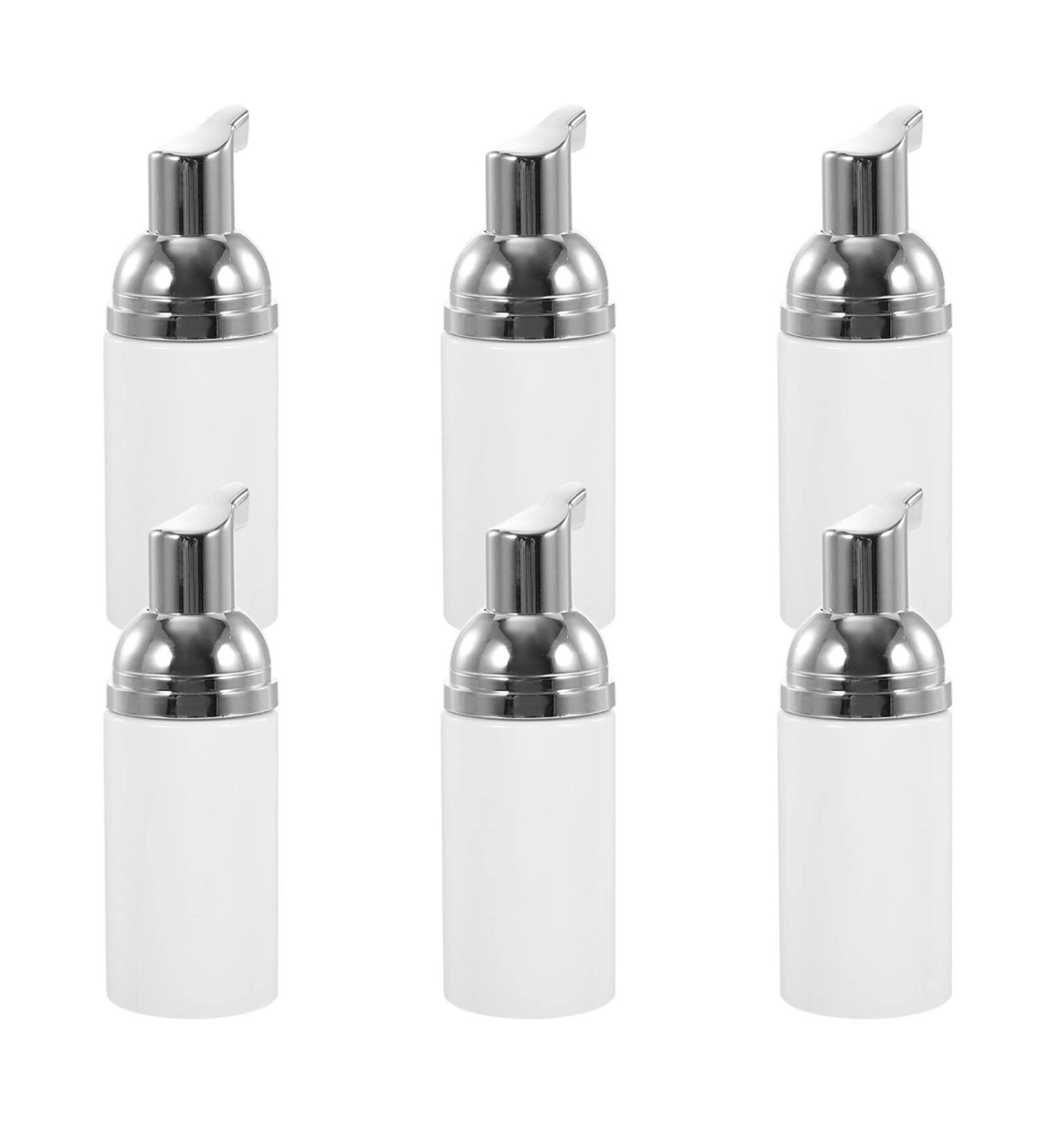 Beaupretty 6-Piece Refillable Foam Soap & Airless Lotion Bottle Set - Travel-Friendly Plastic Donor Bottles in Silver - Buy Online on GoSupps.com