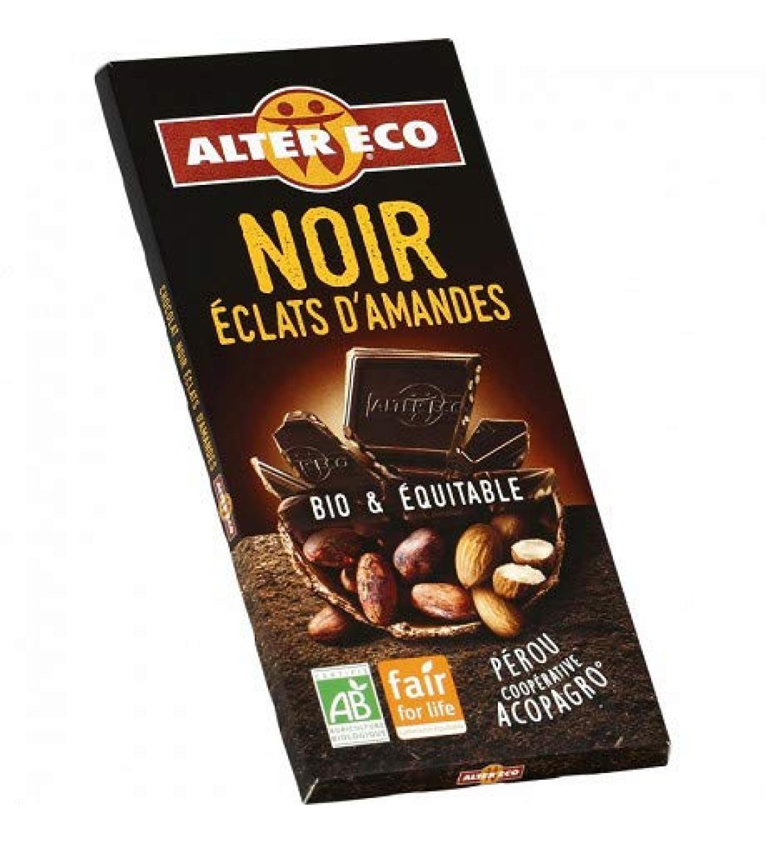 ALTER ECO - Organic Dark Chocolate with Almond Chips 100G - Pack of 4  - Buy Online on GoSupps.com