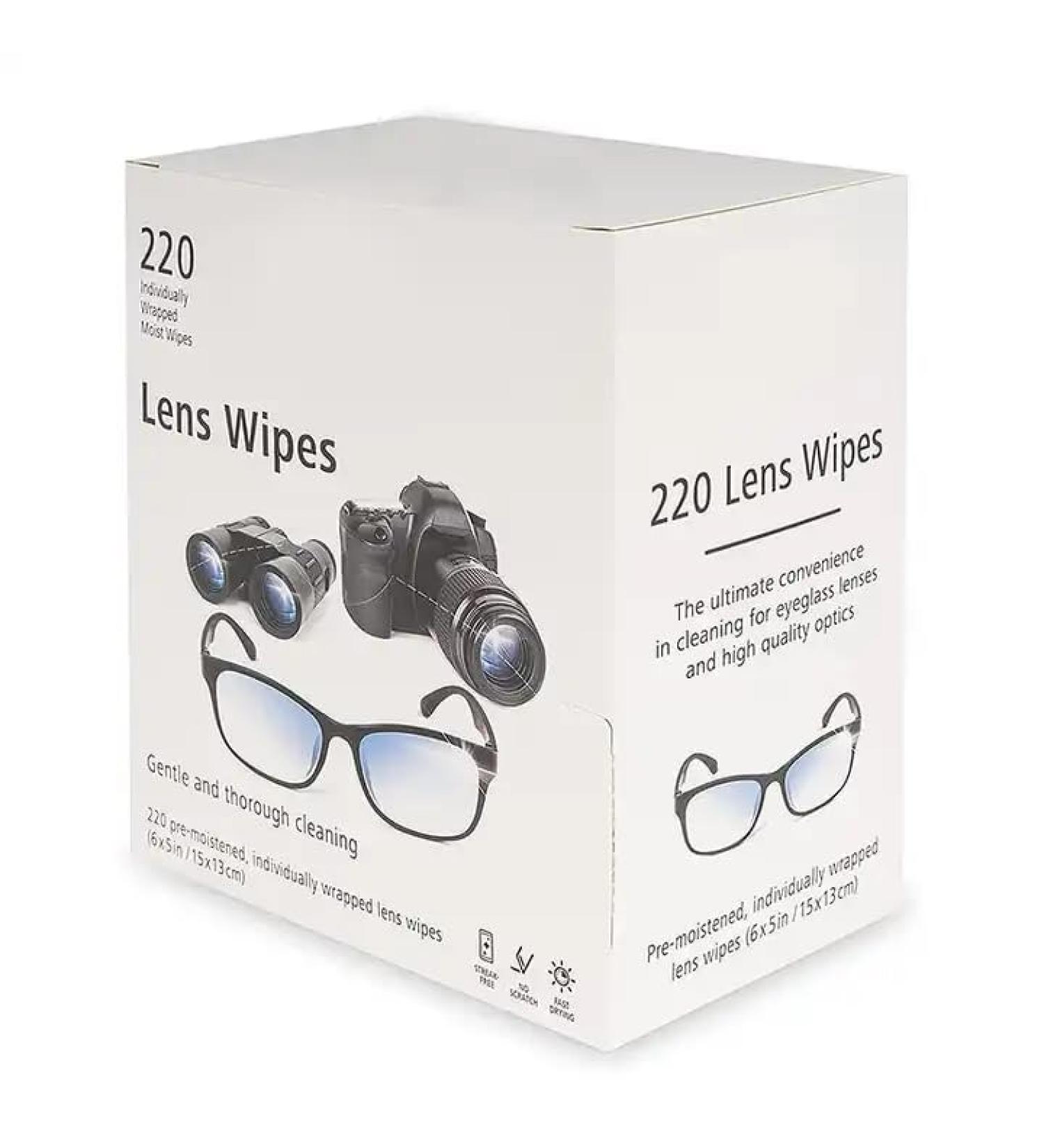 Buy Glasses Wipes Lens Cleaner - 220 Individually Wrapped Eye Glasses Cleaner Wipes for Crystal Clear Vision - International Shipping Available - Buy Online on GoSupps.com