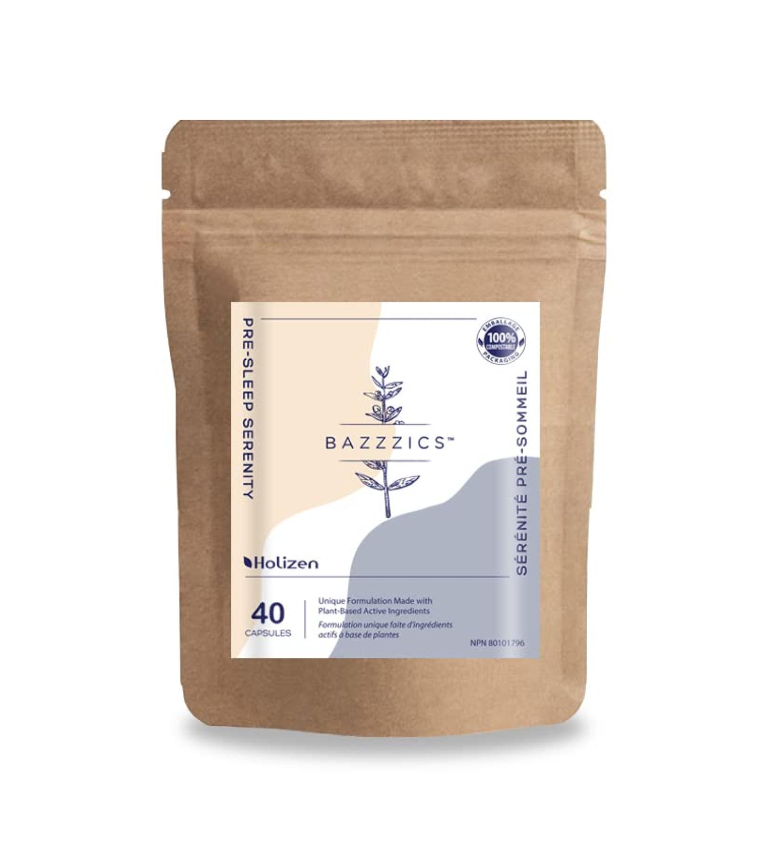 Bazzzics Pre-Sleep Serenity Natural Sleep Aid - 40 V-Capsules