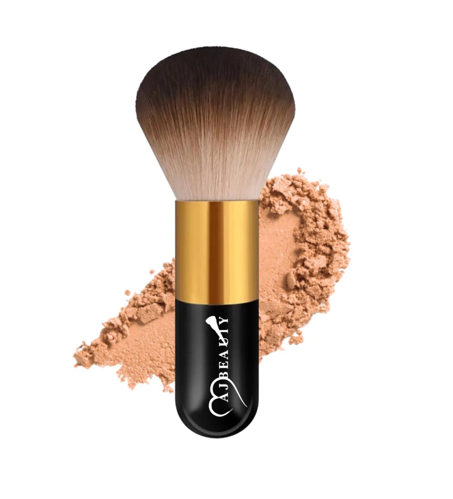 Fluffy Kabuki Makeup Brush - Large Soft Face Powder Foundation & Blush Brush Black+Brown 103 | Perfect for Blending - Shop Internationally - Buy Online on GoSupps.com