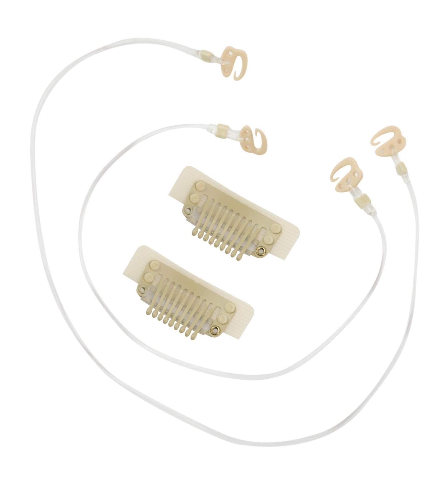 Fshine Replacement Blonde Stickable Clips for Wire Hair Extensions (2 Invisible Fishing Line Elastic Wire 20cm and 25cm Removable Clips) 12 Inch Replacement