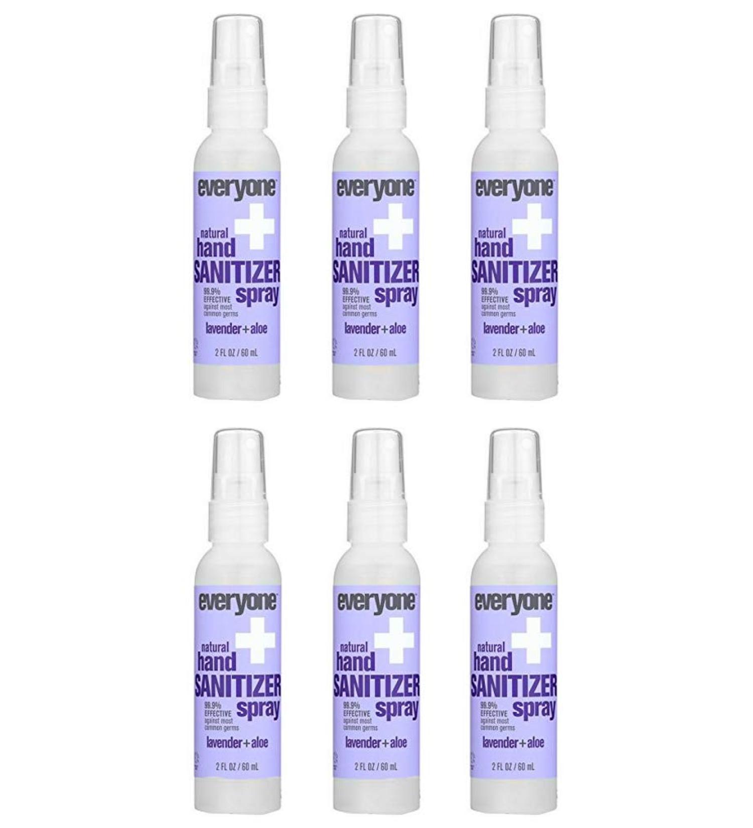 Everyone Lavender Aloe Hand Sanitizer Spray - Case of 6 (2 fl oz) | Best Germ Protection - Buy Online on GoSupps.com