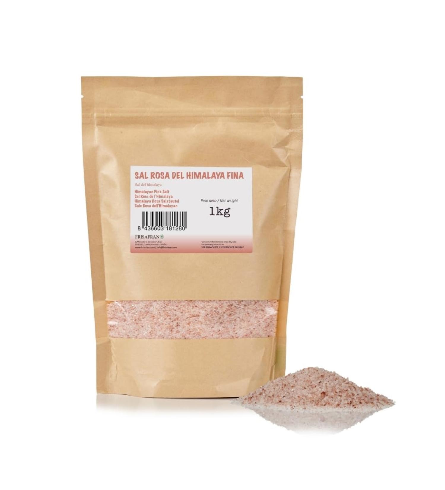  FRISAFRAN FRISAFRAN | Fine Himalayan Pink Salt 1kg | Natural Himalayan Salt | Pink Himalayan Salt | Salt | No Additives | Himalayan Sal - Buy Online on GoSupps.com