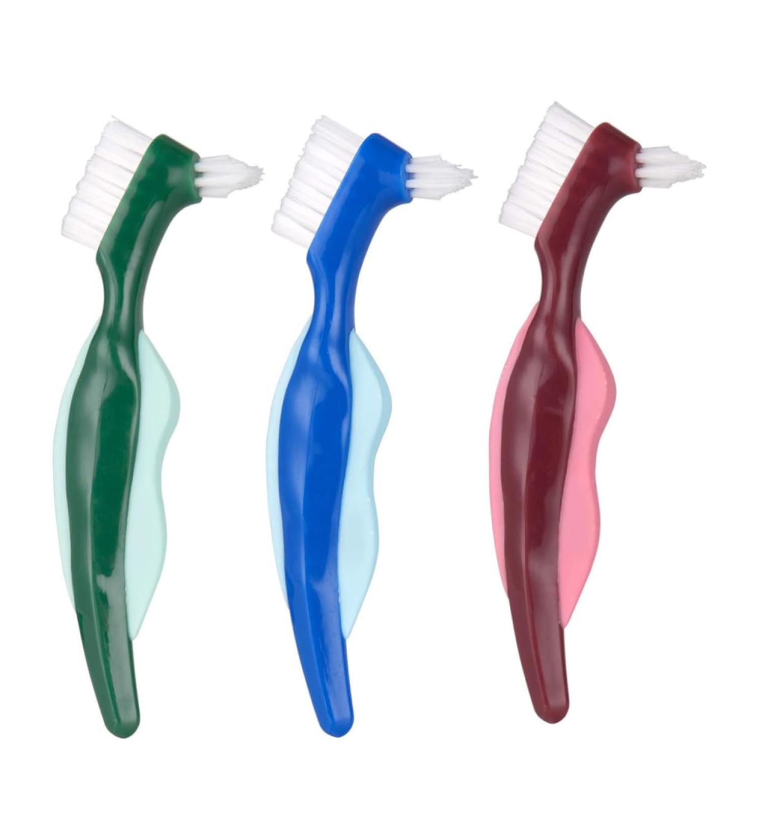 Partykindom Double-Headed Toothbrush for Prosthetic Dental Care | Dual-Sided Cleaning Brush for False Teeth & Adhesive Repair - Buy Online on GoSupps.com