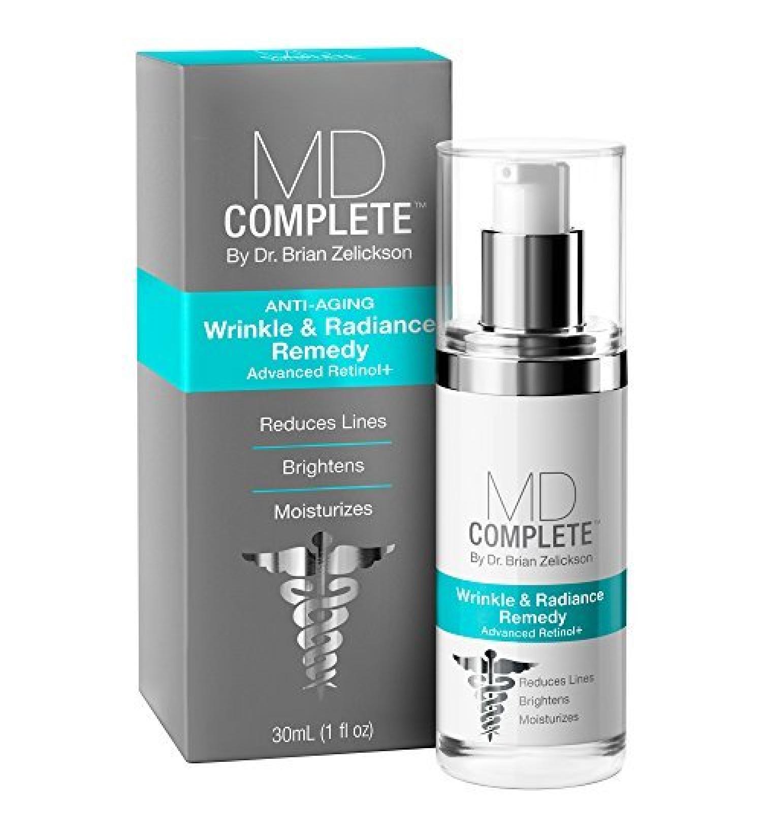 MD Complete Wrinkle & Radiance Remedy PLUS | Anti-Aging Skin Rejuvenation Treatment | with Retinol Vitamins C & E and Hyaluronic Acid | Improves Fine Lines & Wrinkles 1.0 fl oz