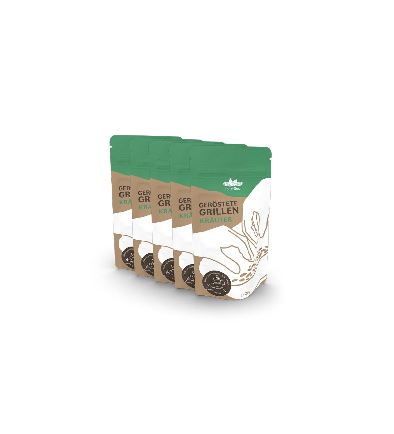 Entosus Dried & Roasted Grilling Snacks - Herb Flavor 5x20g | Crunchy Insect Protein Alternative & Sustainable Meat Substitute | Buy Online in Germany - Buy Online on GoSupps.com