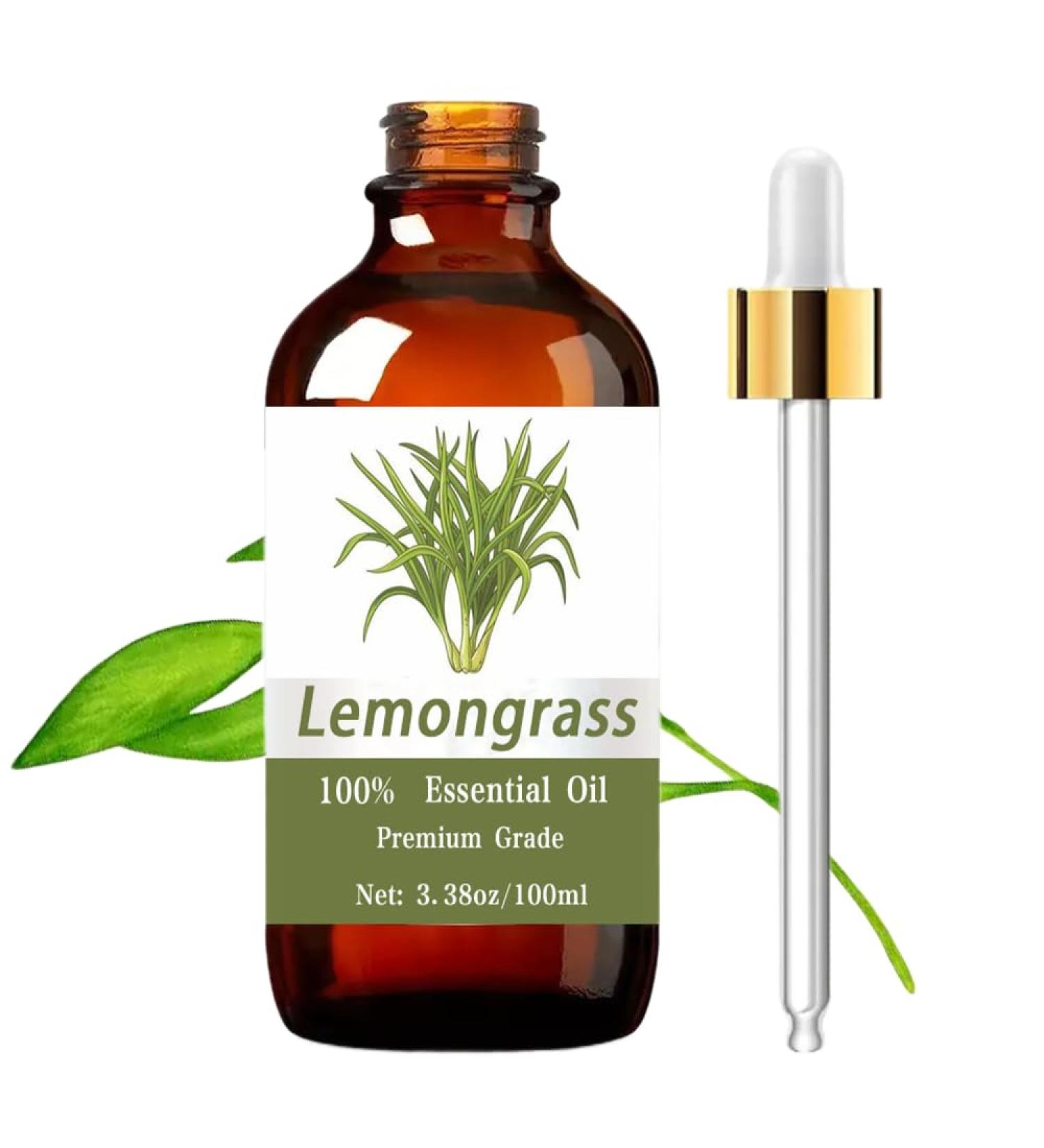 Lemongrass Essential Oil 100ml/3.38 Fl.Oz 100% Pure Care Grade for Nail Hair & Skin Care Massage Diffusers Humidifier Moisturizing for Men & Women Girls Gift Christmas Gift - Buy Online on GoSupps.com