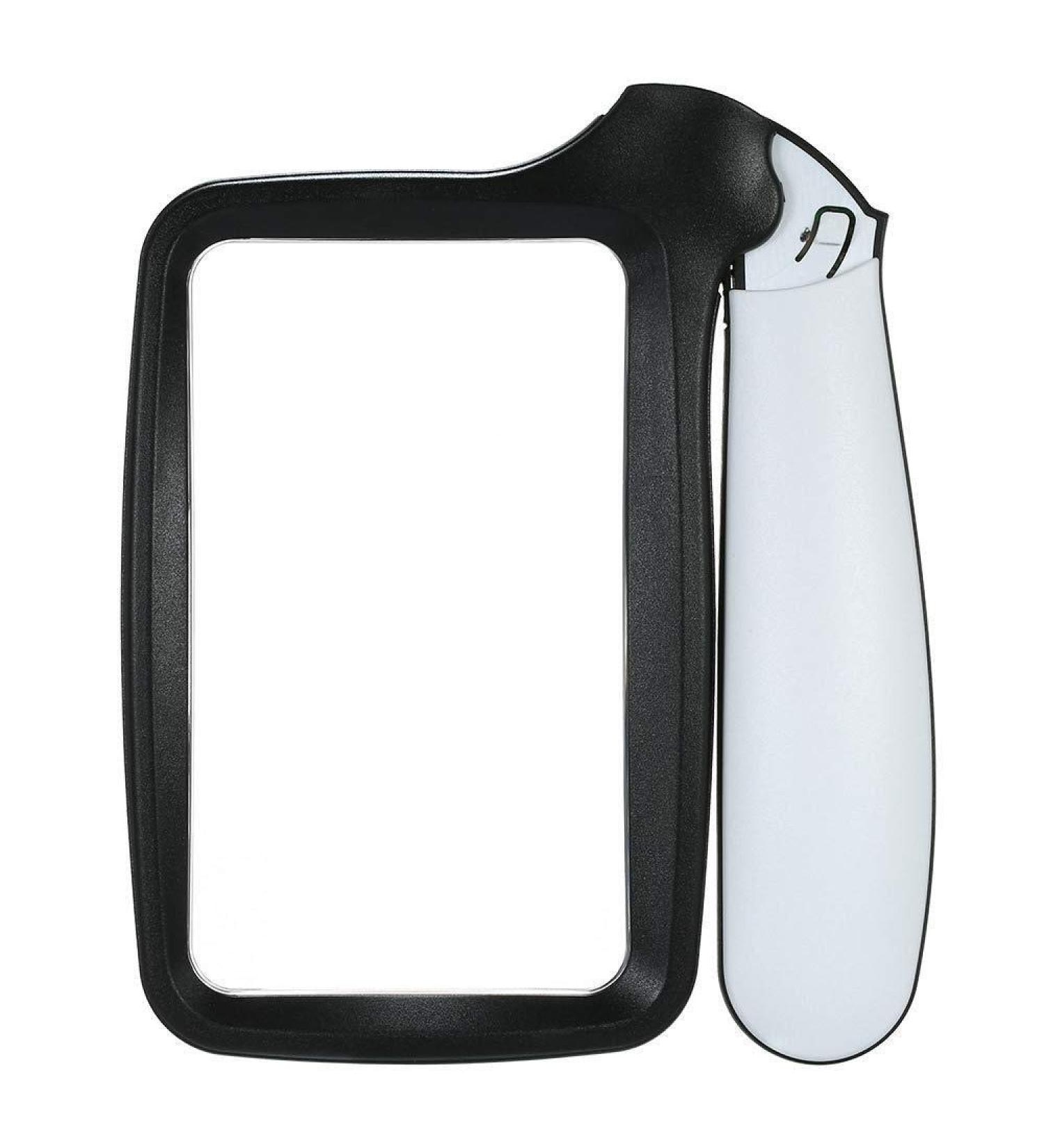 2X Handheld Folding Magnifier with 5 Led Light Hd Acrylic Square Magnifying Glass Compatible with Elderly Reading Newspaper Looking Watching Good Times - Buy Online on GoSupps.com