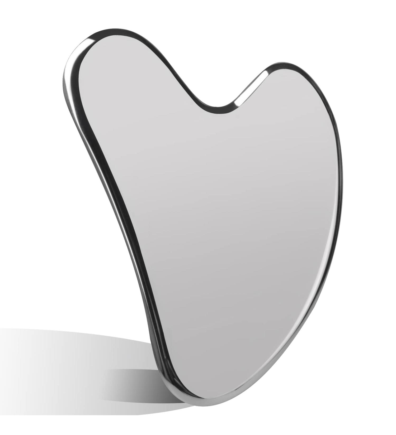 SUS304 Stainless Steel Gua Sha Facial Tool | Heart Shape Scraping Massage for Face Eye & Neck | Smooth SPA Therapy - Buy Online on GoSupps.com