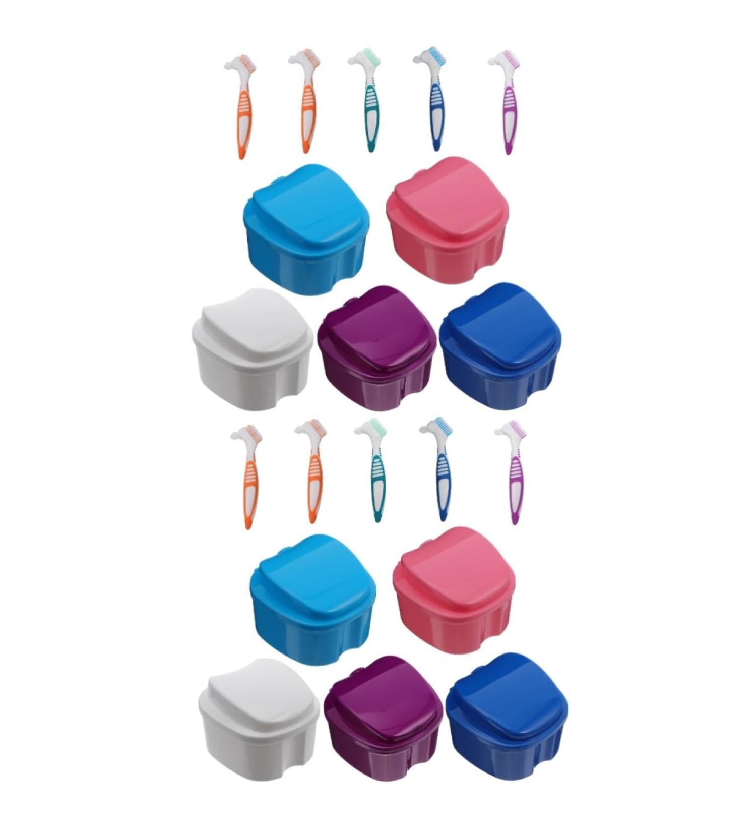 Lurrose 20-Part Plastic Container Set for Artificial Toothbrushes | Travel-Friendly Storage | Soft Bristle Cleaning Brush | 8.7x8cm | Multi-Color Pack - Buy Online on GoSupps.com