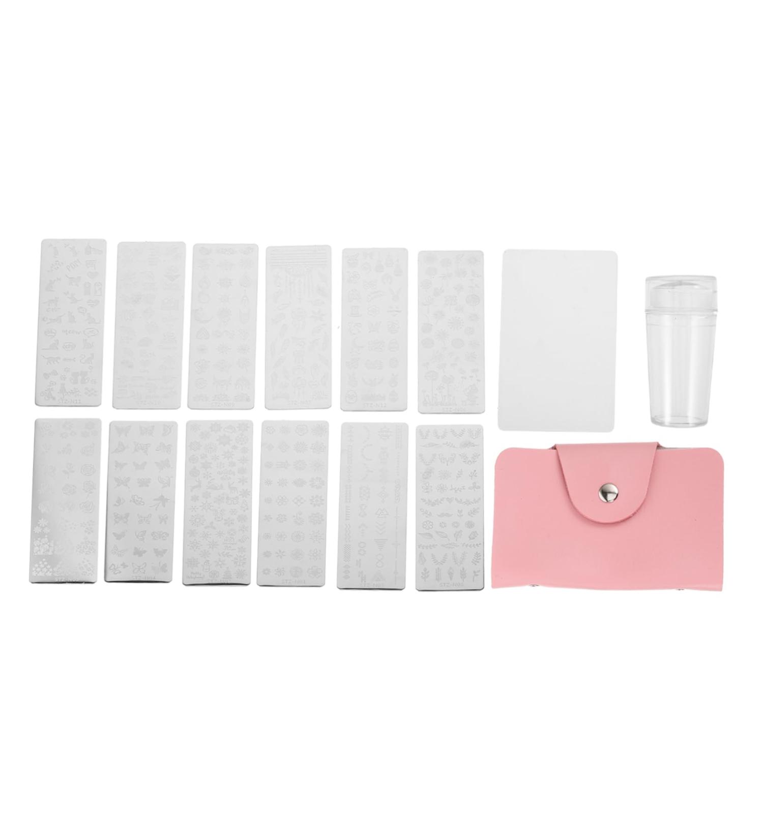 1 Set nail print kid tools floral nail plates stainless steel nail stencils xmas nail polish stamping plate nail stamper Nail Polish Stamps Kit Silica gel delicate impression child 12x4cm Assorted Color - Buy Online on GoSupps.com