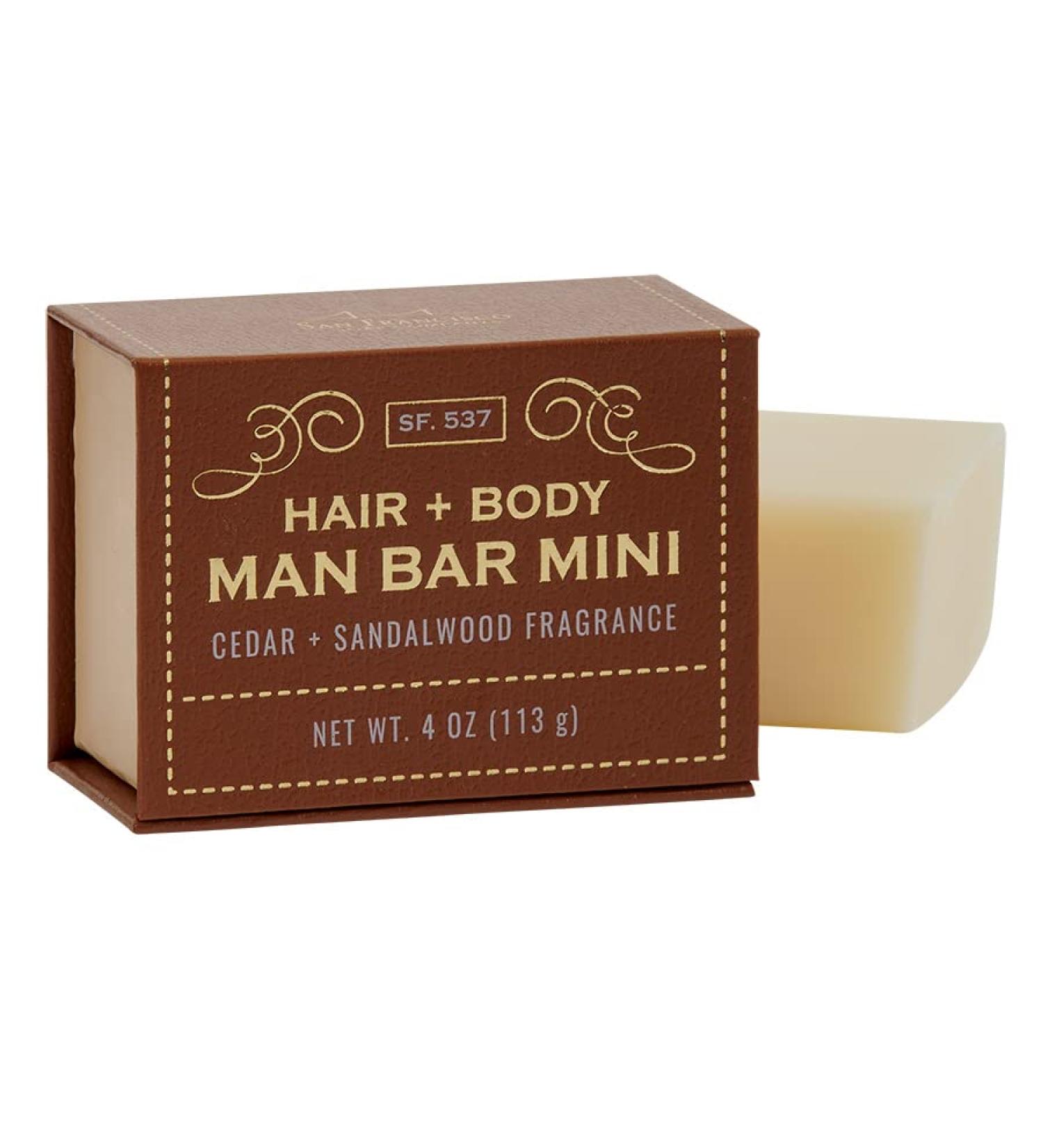 San Francisco Soap Hair and Body Mini-Bar 4oz (Cedar and Sandalwood)