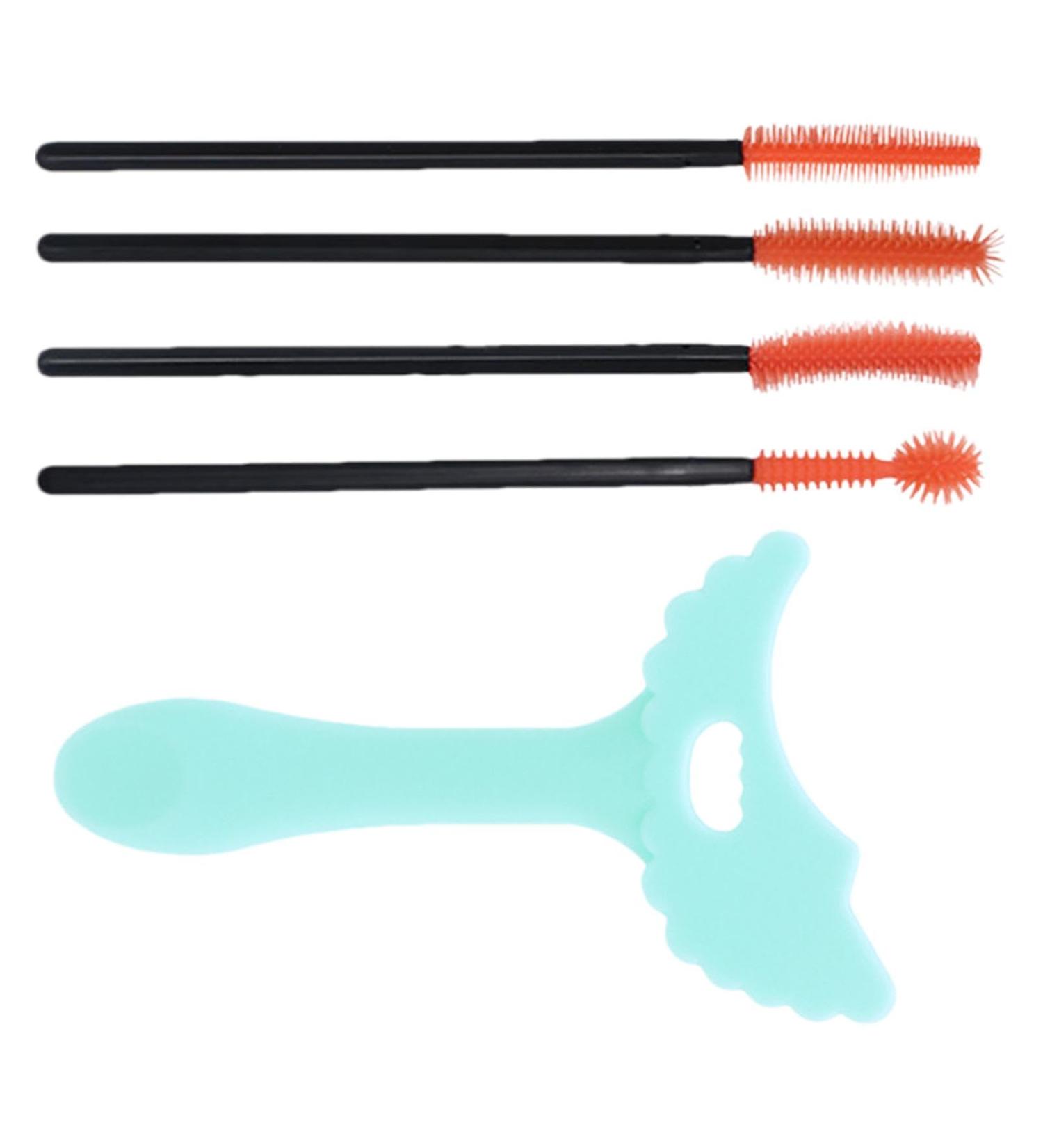 Mascara Shield Applicator Mascara Guide Shield Template Heart-Shaped Design Eye Makeup Tool for Night Out Daily Use Dating Green + Eyelash Brush - Buy Online on GoSupps.com