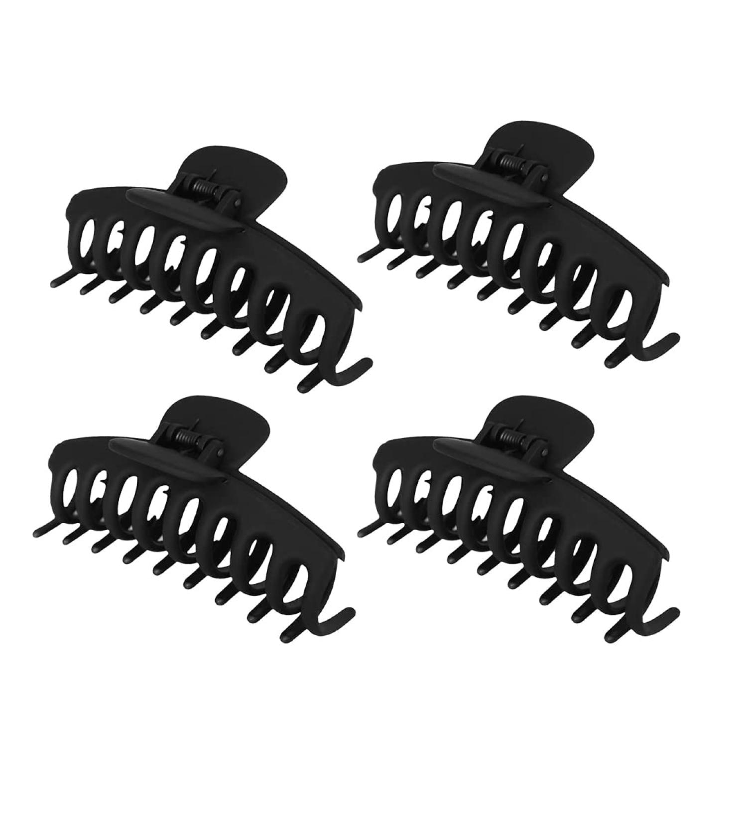 Chic & Sleek 4 Inch Hair Claw Clip for Thick Hair - Strong Hold Non-Slip Styling Accessory for Women & Girls (Black) - Buy Online on GoSupps.com