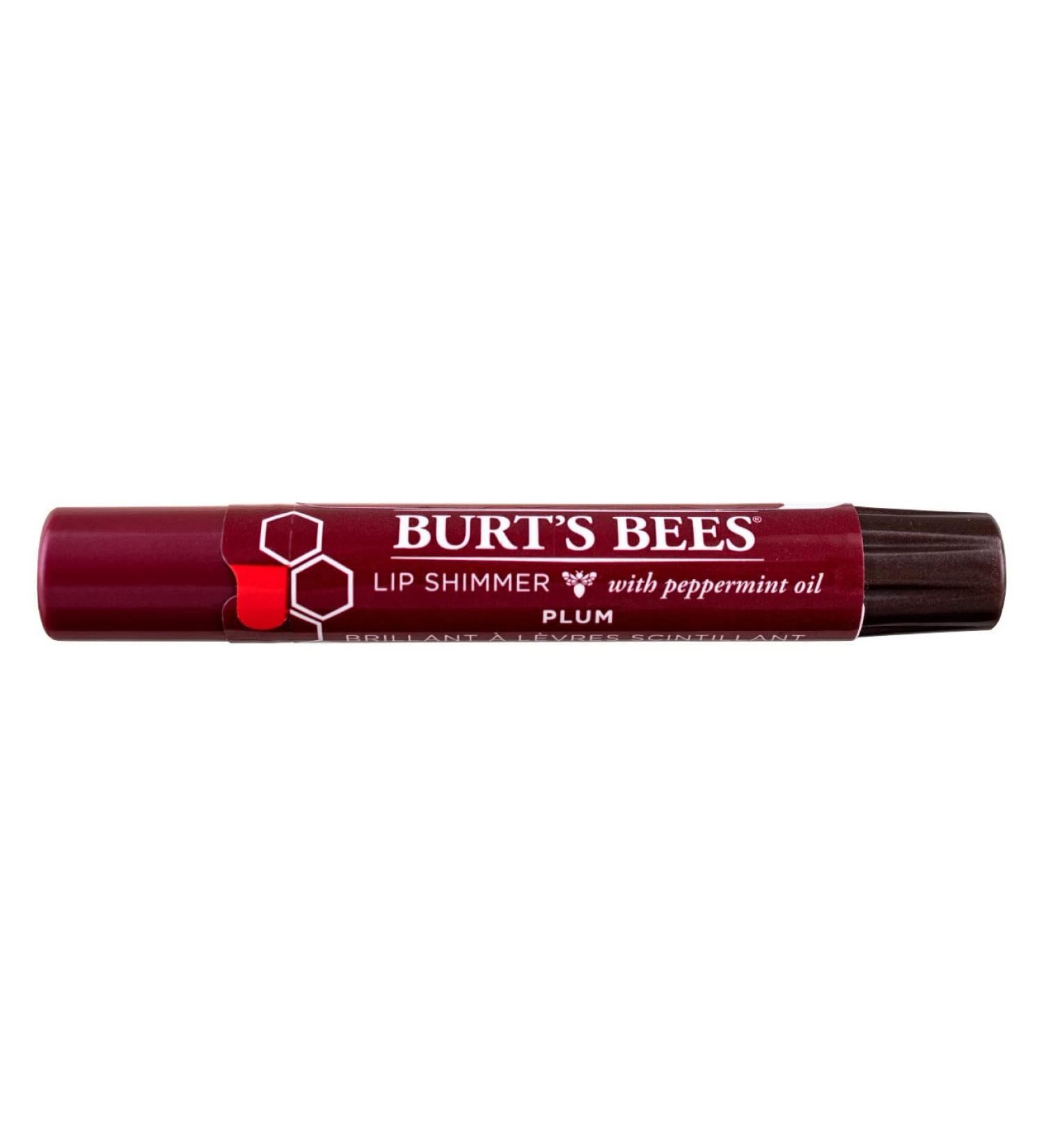 Burt's Bees Lip Shimmer Plum 0.09 oz - Natural Lip Color with a Hint of Plum - Buy Online on GoSupps.com