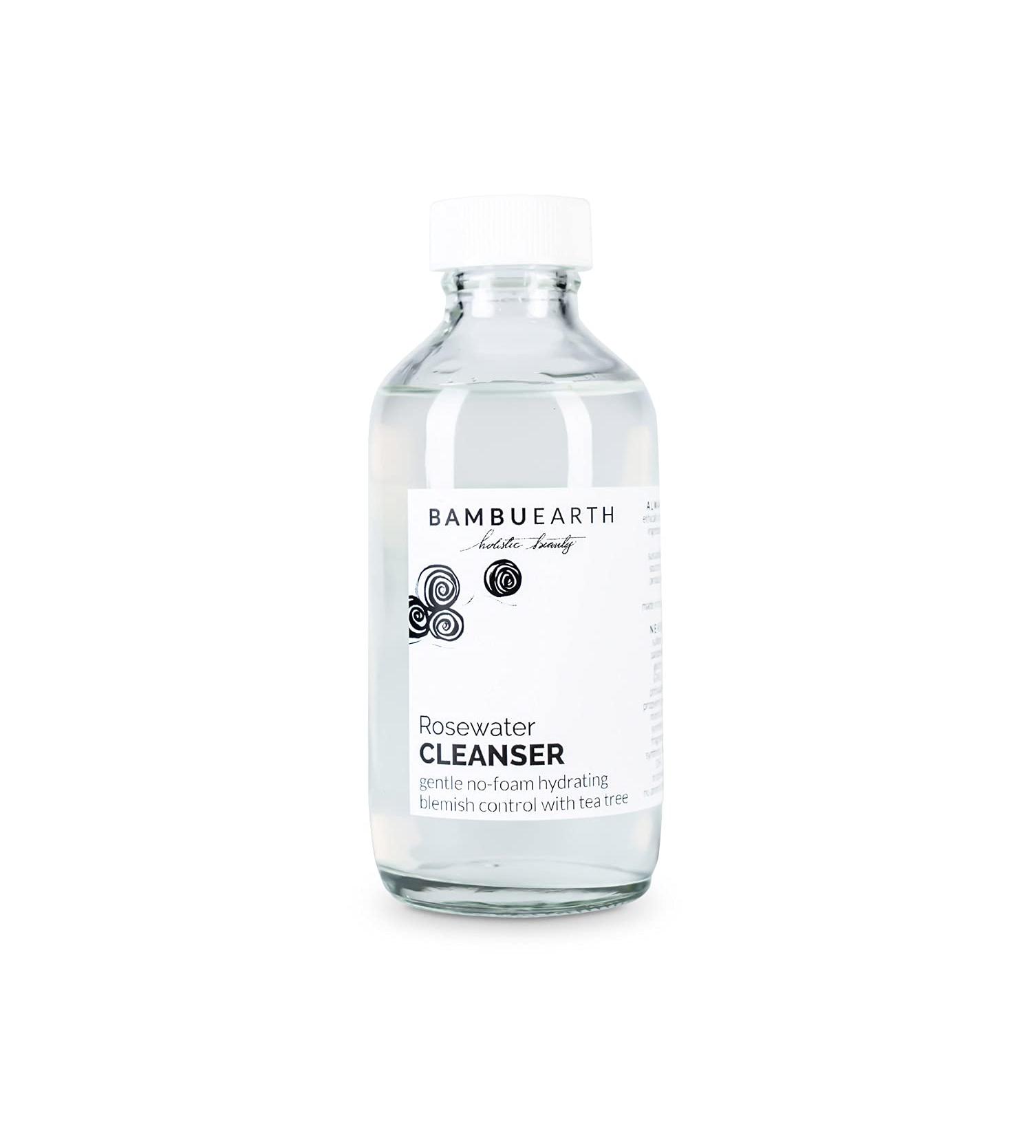 BambuEarth Rosewater Vegan Cleanser - Hydrating & Balancing Formula with Organic Rosewater - Alcohol-Free & Soothing Cleanser - Buy Online on GoSupps.com