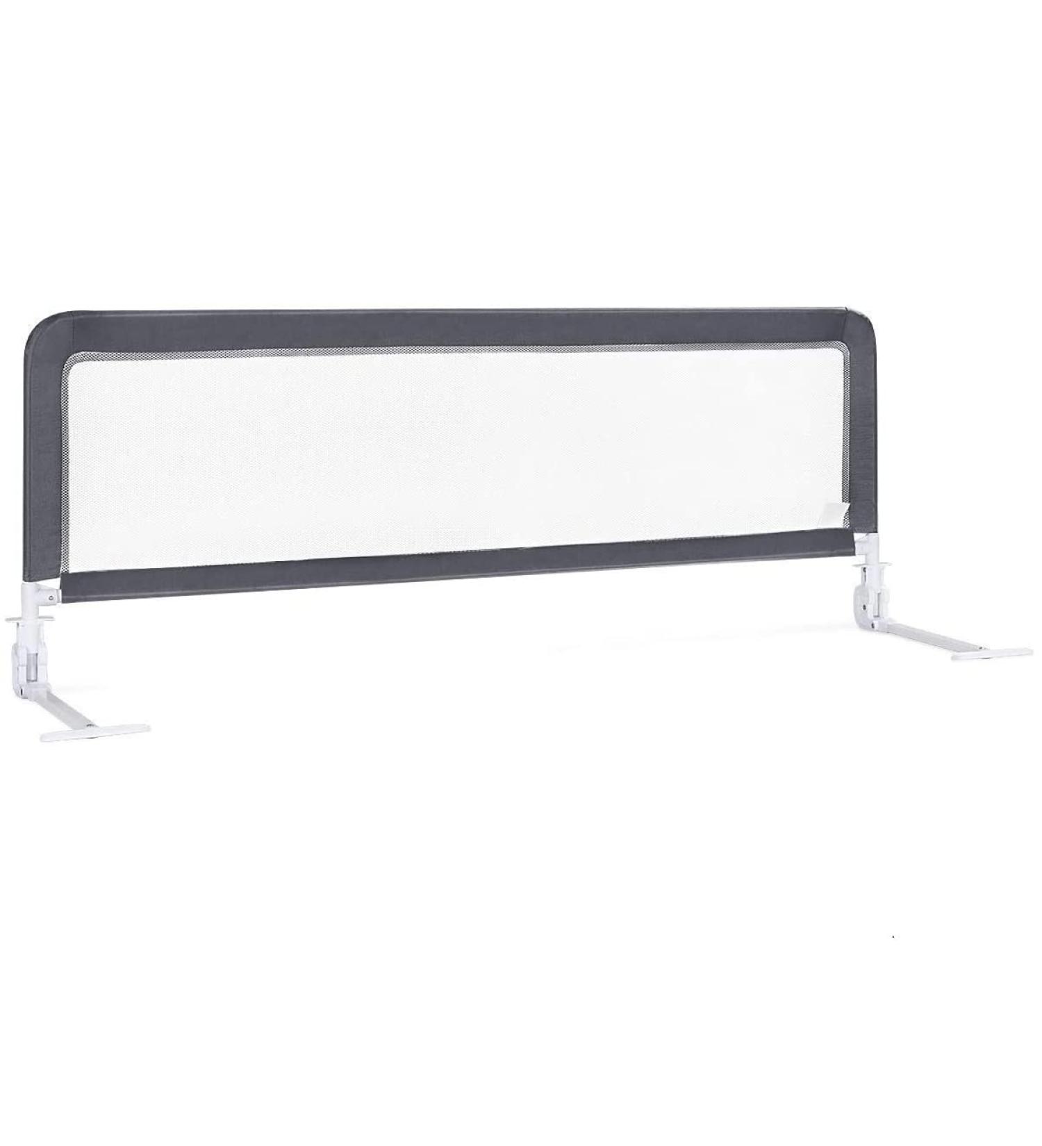 Baby Joy 59 Extra Long Swing Down Bed Rails for Toddlers - Folding Bed Guard with Safety Straps - Grey 59-Inch - Buy Online on GoSupps.com
