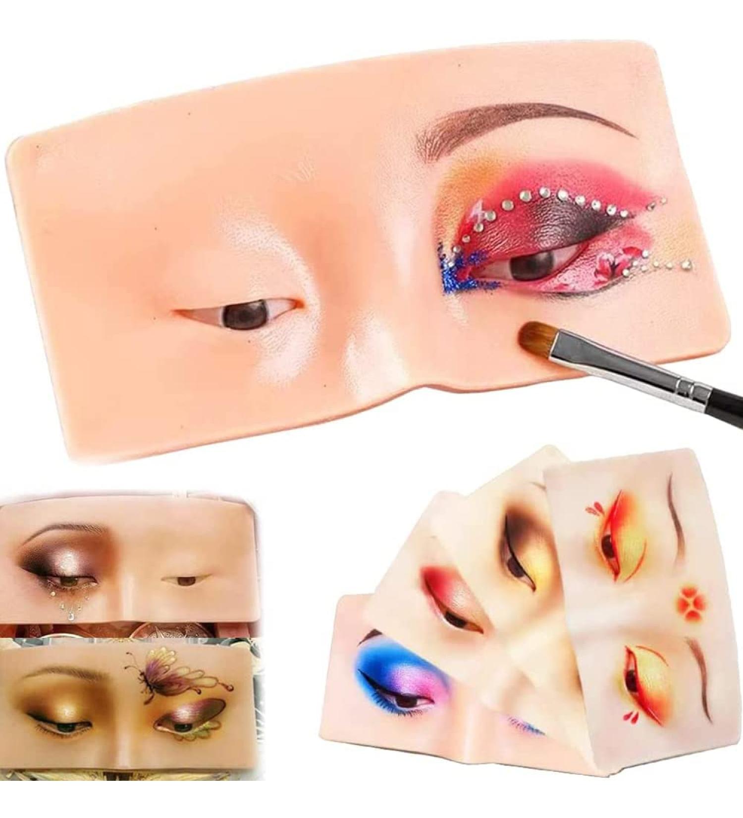Perfect Aid to Makeup Practice Face Board Silicone Makeup Face - Practice Skin Board with Brush for Lash View Eyelids Training - Buy Online on GoSupps.com