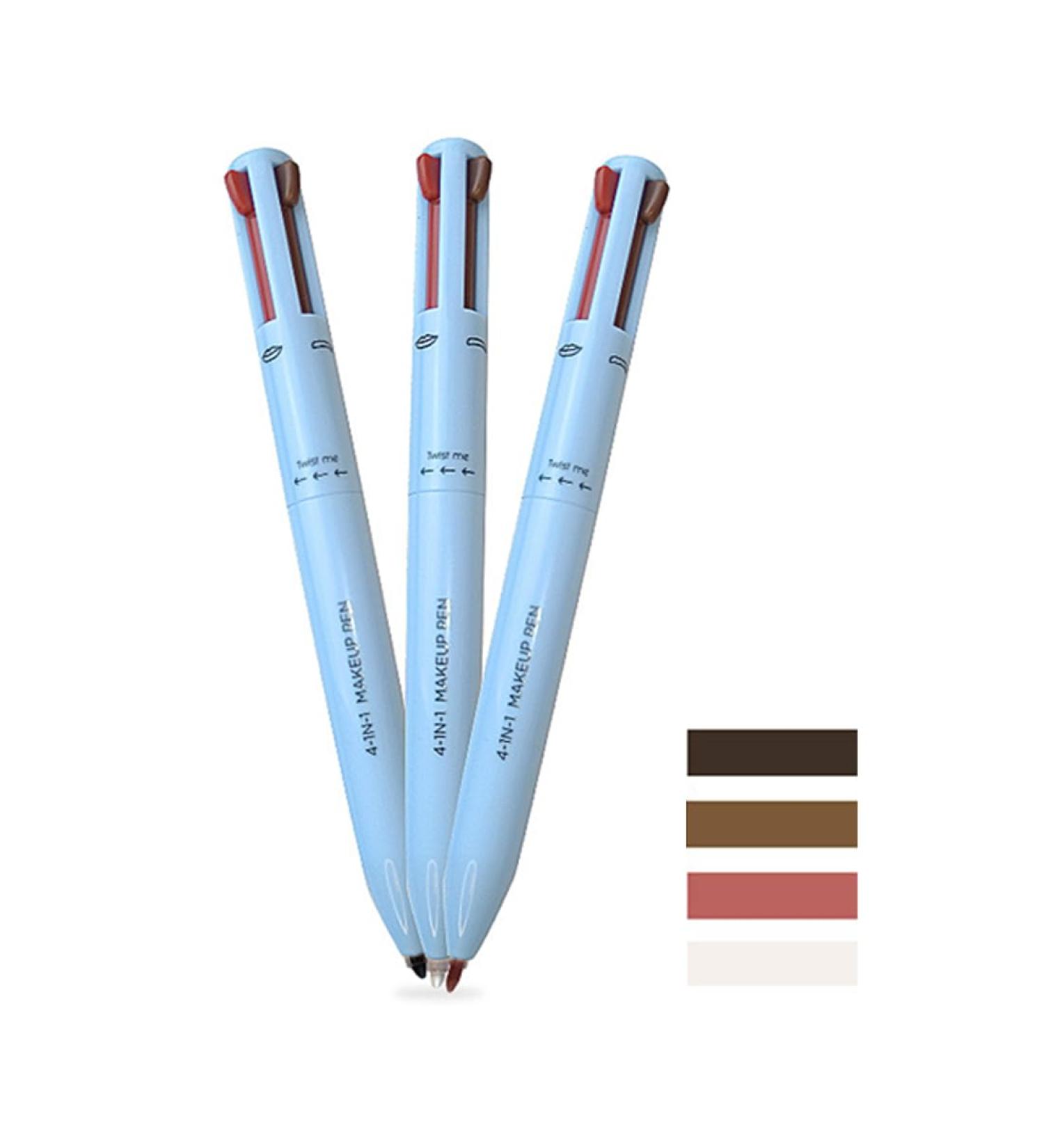 4 in 1 Makeup Pen Multi-Function Makeup Beauty Pen Eyebrow Pencil Lip Pencil and Fluorescent to Create Perfect Long-Lasting Waterproof Makeup - Buy Online on GoSupps.com
