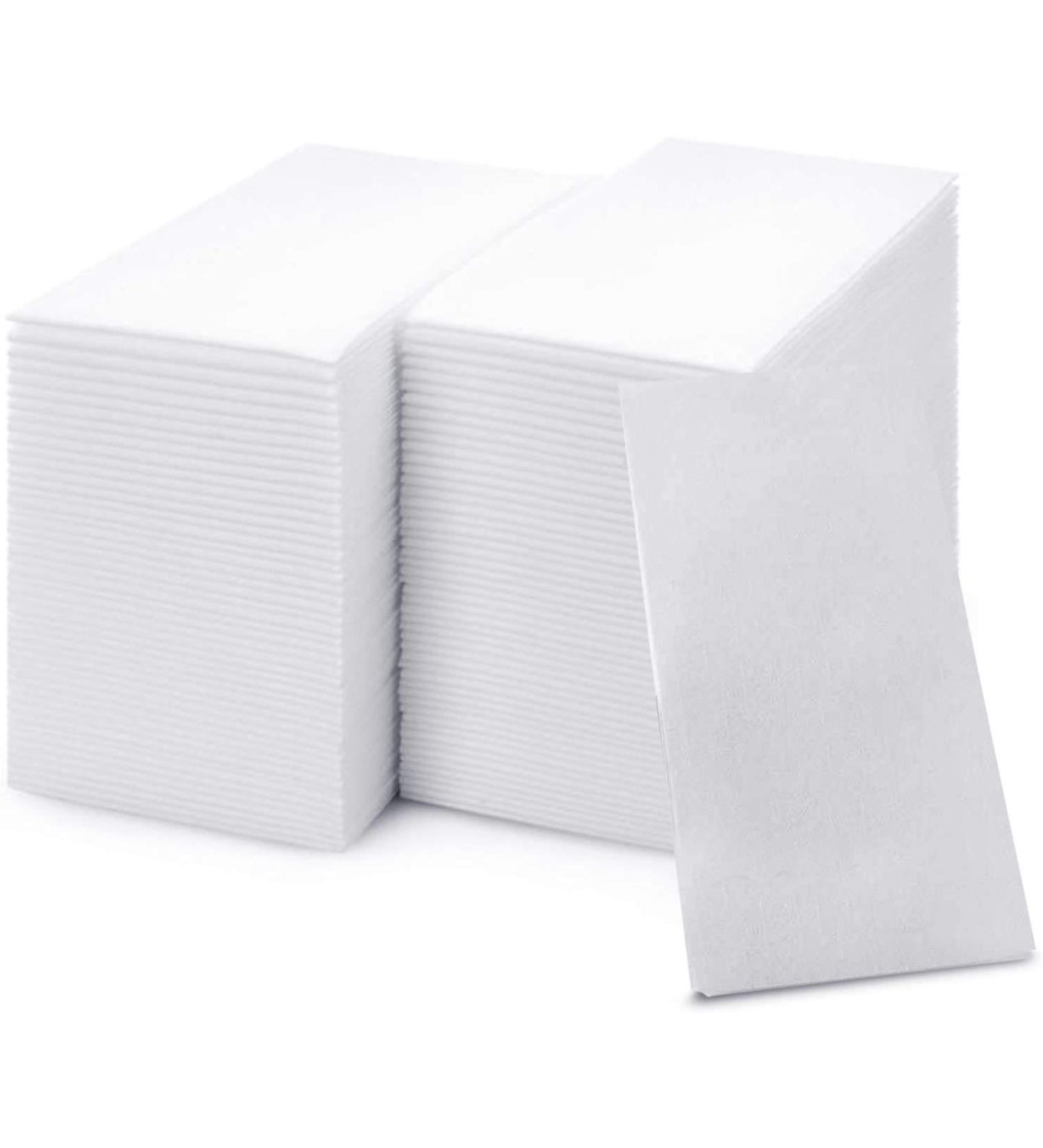 200 Premium Linen-Like Disposable Guest Towels - White | Hygienic Solution for Bathroom, Kitchen, Parties, Weddings and Events - Buy Online on GoSupps.com