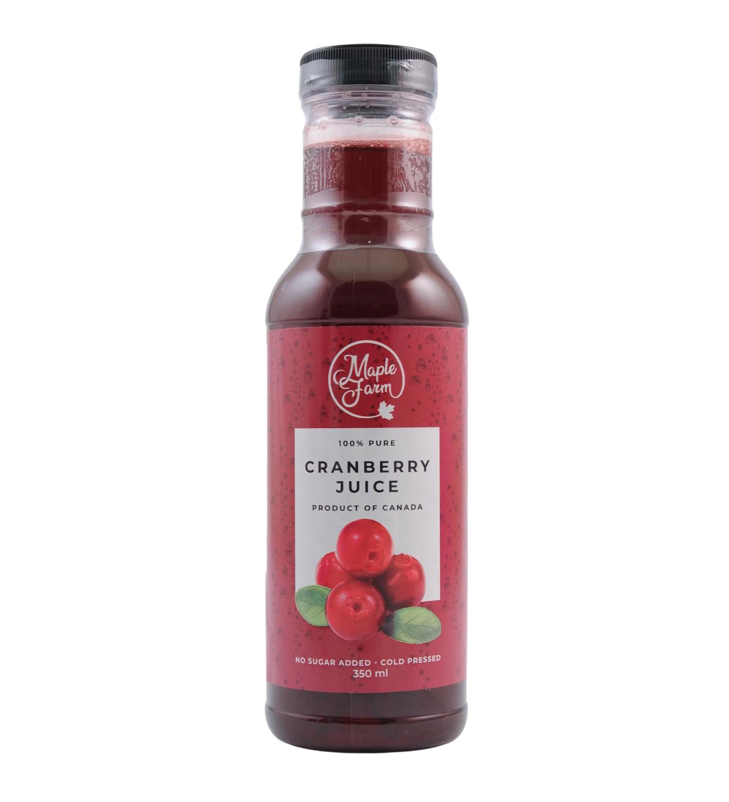 MapleFarm - 100% pur jus de canneberges canadiens 350 ml - Cranberry - Concentr de canneberge - Jus de Cranberry - Buy Online on GoSupps.com
