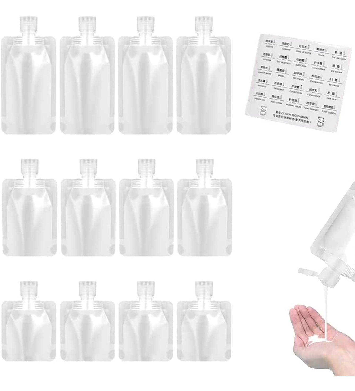 Buy Mrlzlt 9/12th Travel Liquid Packaging - Leak-Proof Refillable Squeeze Bags for Toiletries (12PCs) - International Shipping Available - Buy Online on GoSupps.com
