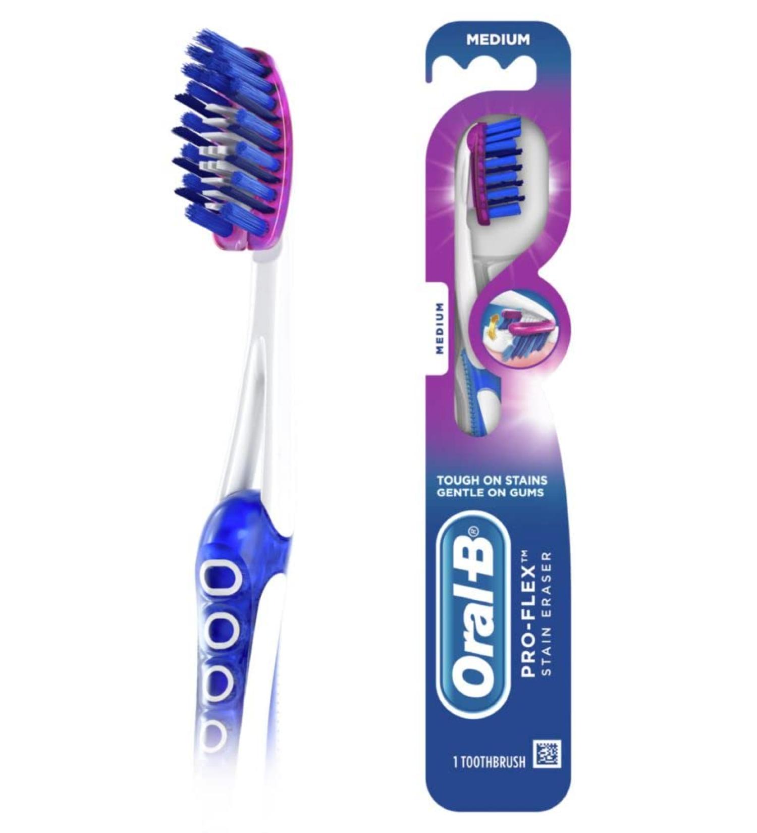 Oral-B 3D White Pro-Flex Stain Eraser Toothbrush - Medium | 1 Count - Buy Online on GoSupps.com