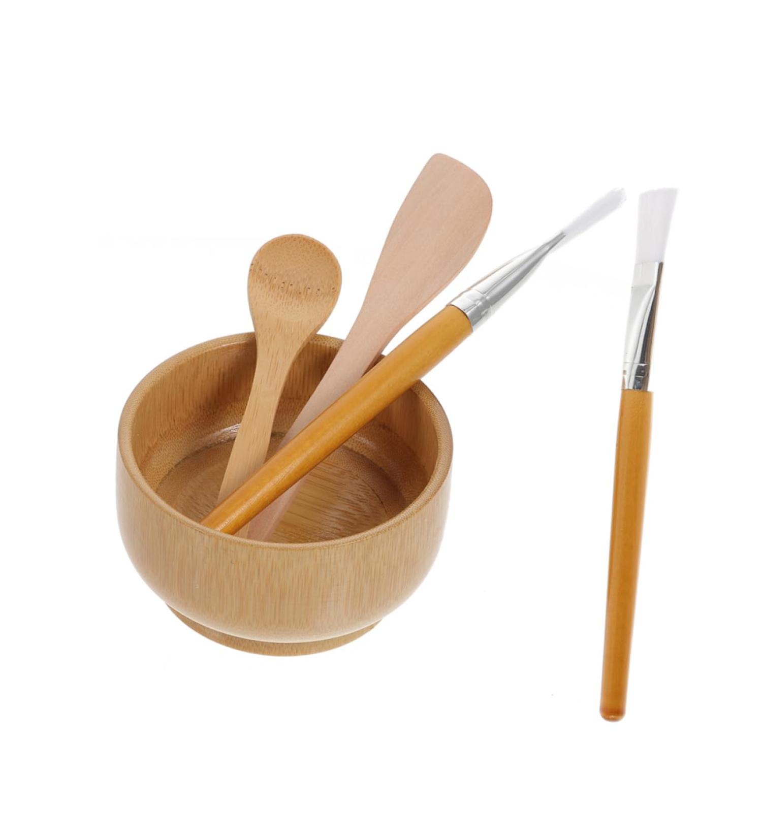 Applicator Brush 1 Set Bowl Set Mud Mixing Tool Facial Mud Brush Stirring Spatula Body Butter Applicator Diy Tools Clay Tools Diy Bowl Essential Oil Bowl Facial Wooden - Buy Online on GoSupps.com