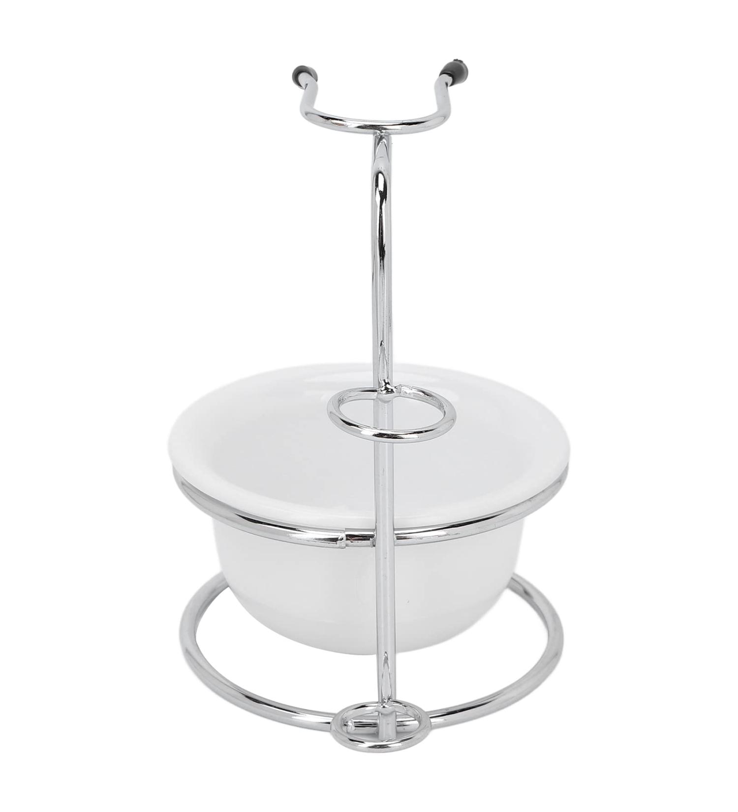 Premium Beard Shaving Brush Set - Large Bowl & Durable White Brush for Daily Use | International Shipping Available - Buy Online on GoSupps.com