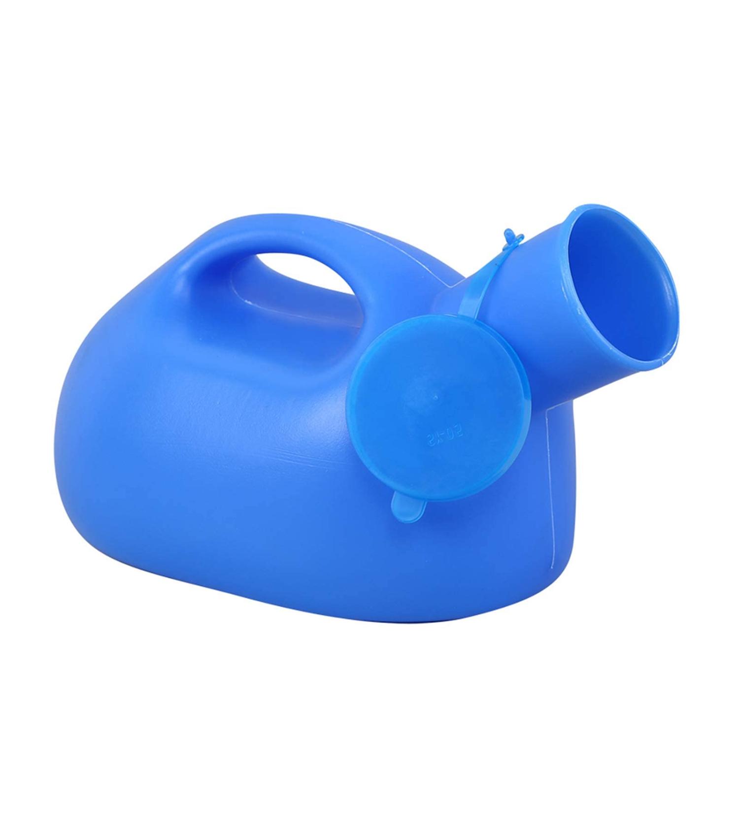 Urinals for Men - 2000mL Thick Plastic Mens Bedpan Bottle with Lid - Travel Urine Collection ContainersMale Portable Pee Bottles - Happy - Buy Online on GoSupps.com