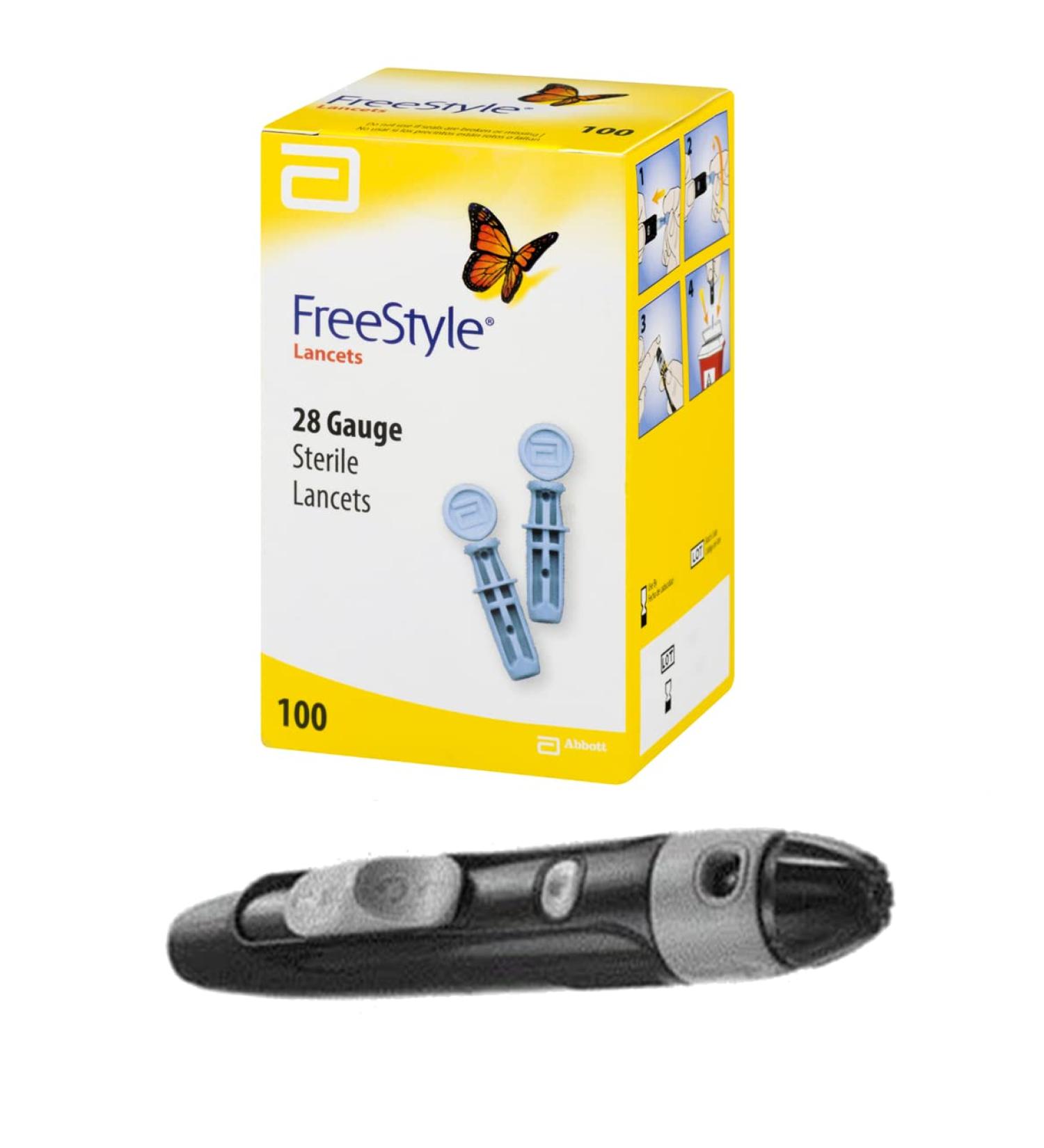 Owen's Freestyle Lancets 100 Pack with Autolet Lancing Device - Easy Blood Glucose Testing - Buy Online on GoSupps.com