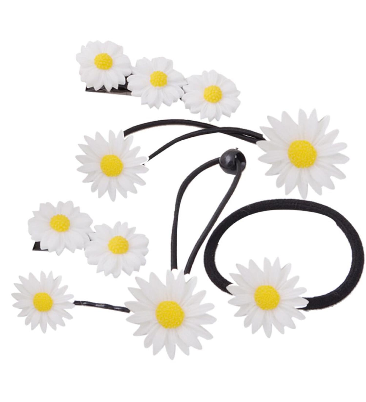 FRCOLOR Set of 6 Girls Hair Bobbles Wedding Hair Clips Hair Accessories for Wedding Daisy Hair Clips for Wedding Flower Clips for Hair Scrunchie Daisy - Buy Online on GoSupps.com