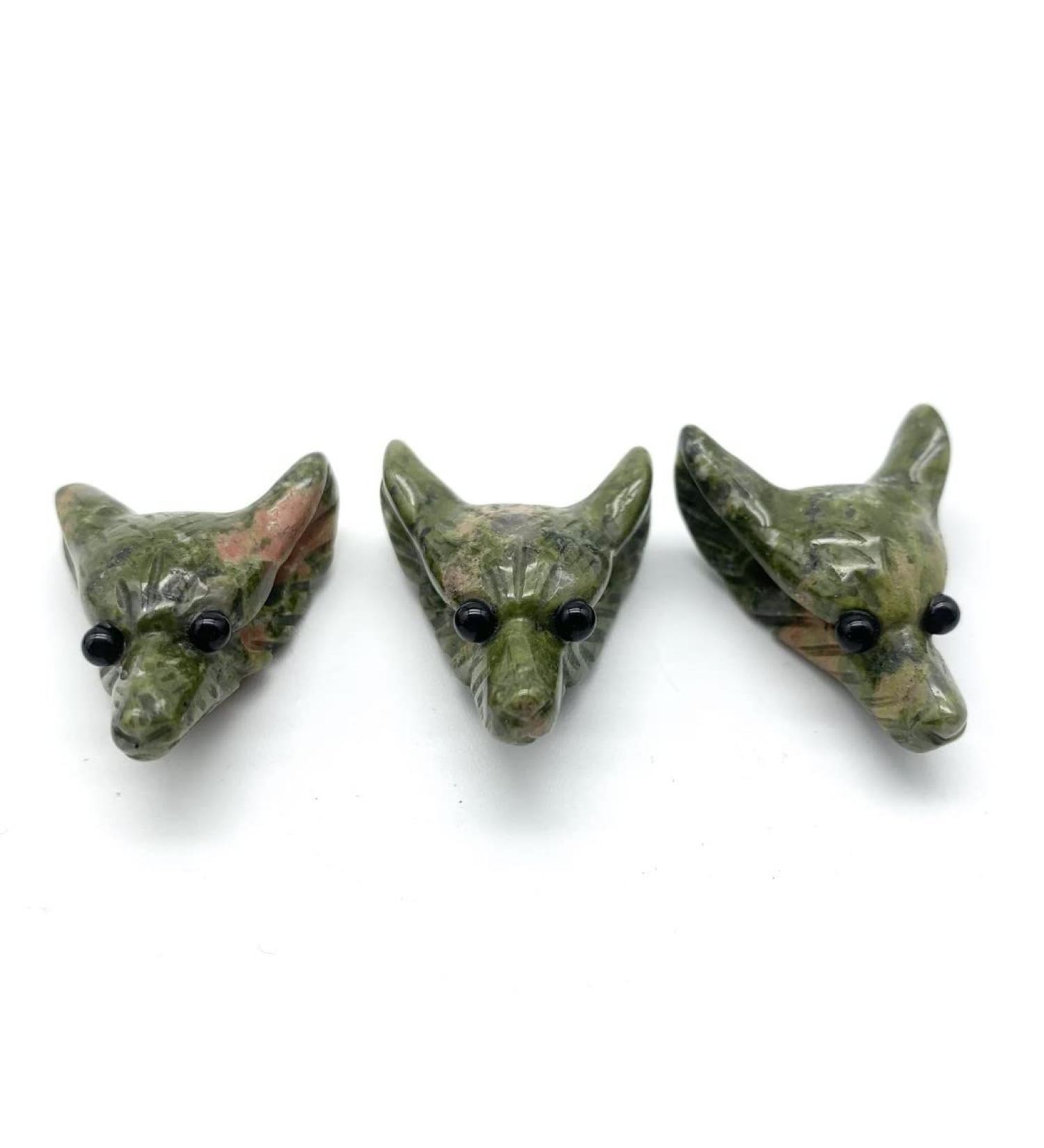 Home Decor Natural Wolf Head Shaped Carved Crystal Specimen for DIY Home Decoration Natural Crystals Gifts Natural Crystal Raw Stones and Minerals (Size : 2pcs) - Buy Online on GoSupps.com