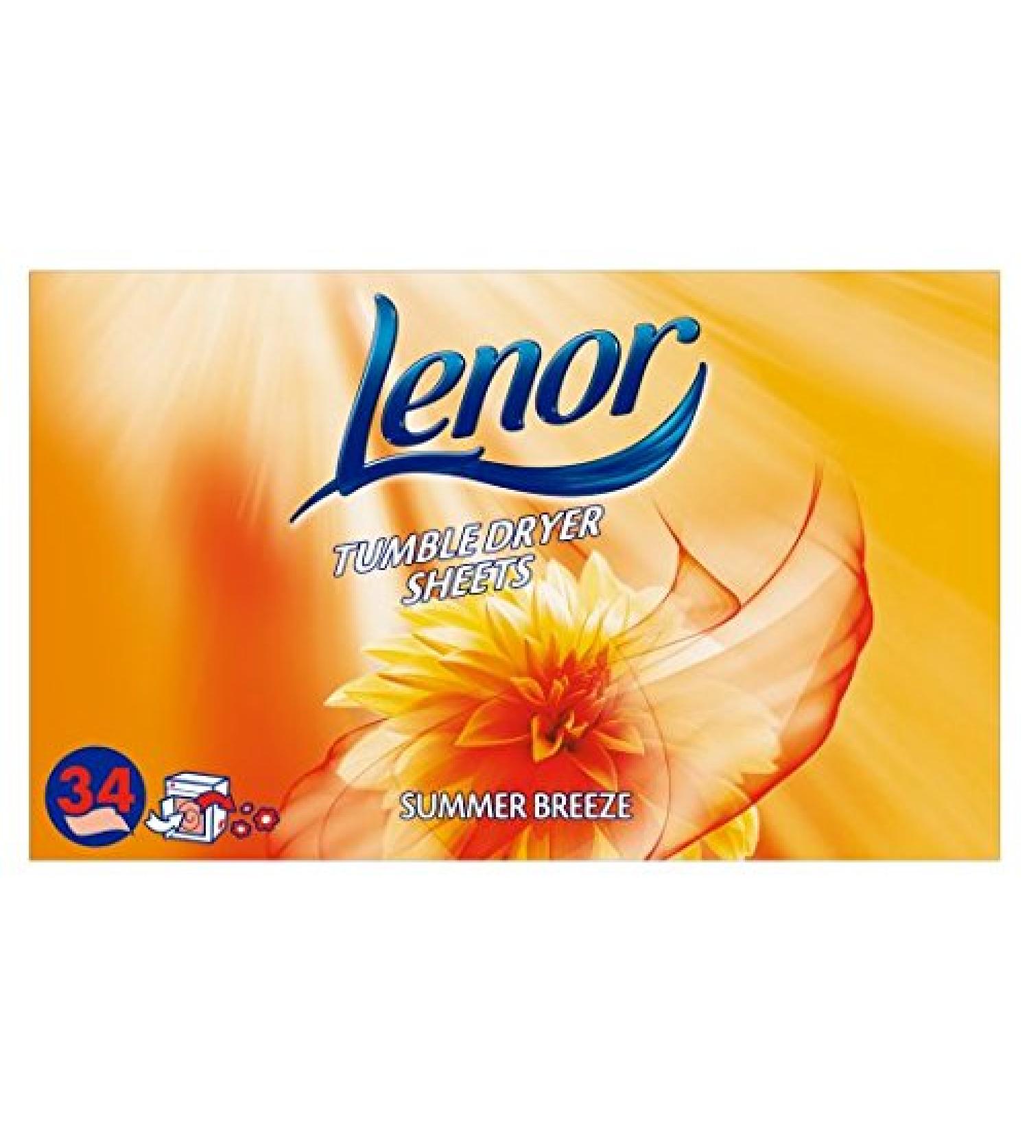 Lenor Tumble Dryer Sheets Summer 34Pk