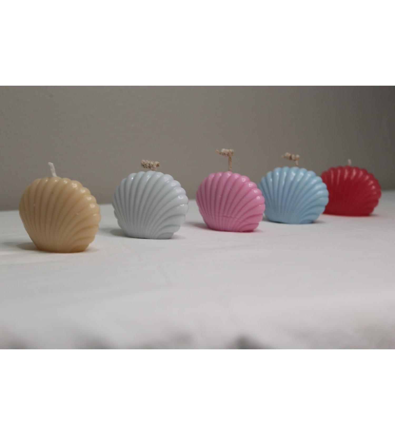 Set of 2 Sea Shells 100% Natural Soy Wax Coconut Soy Wax Gender Reveal Birthday Wedding. (Baby Pink Baby Blue) (Pink Lily Matcha)