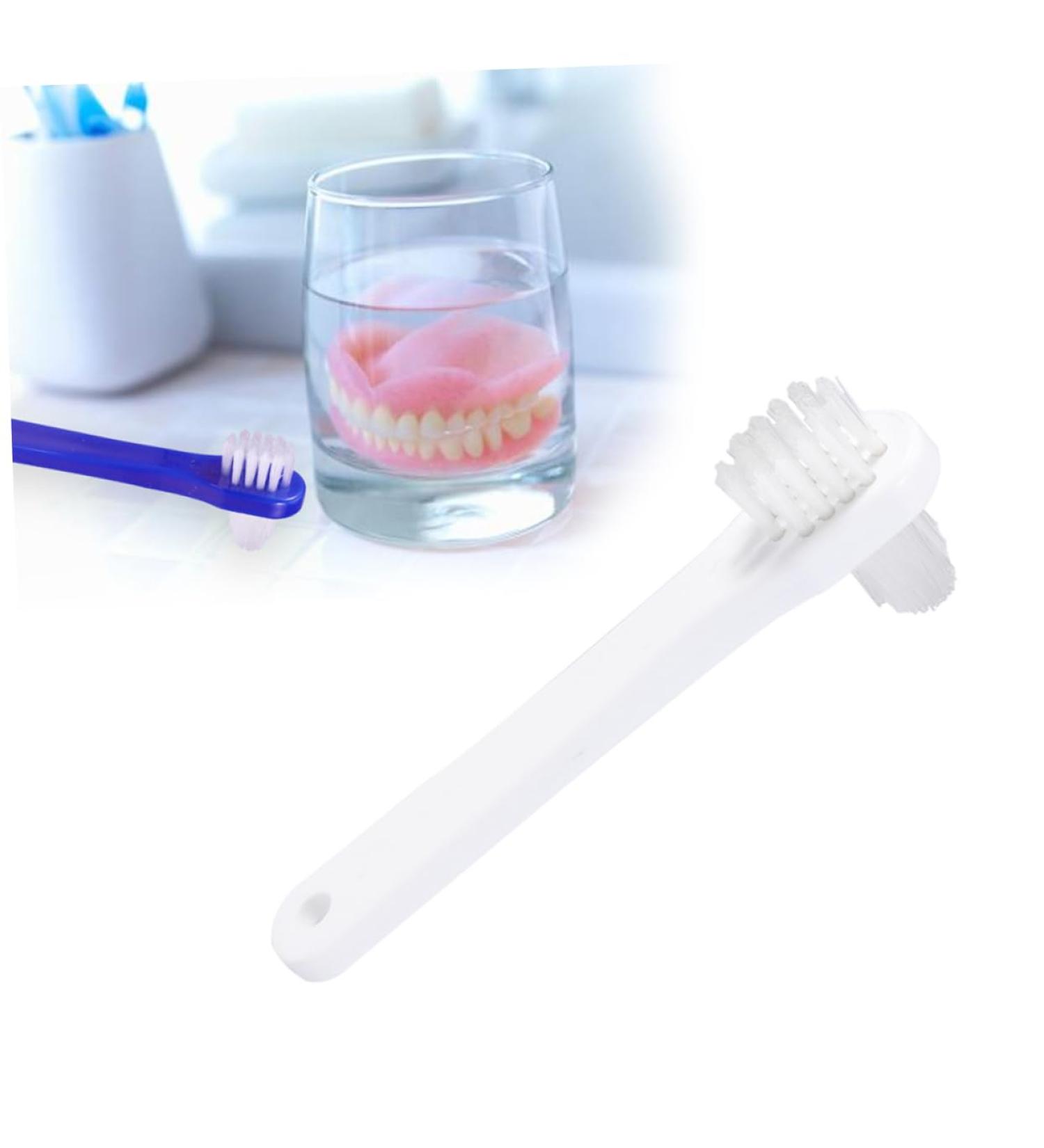 Beavorty Double-Headed Toothbrush Set - 4 Pieces for Effective Artificial Teeth Cleaning | Double-Sided Prosthesis Brush - Buy Online on GoSupps.com